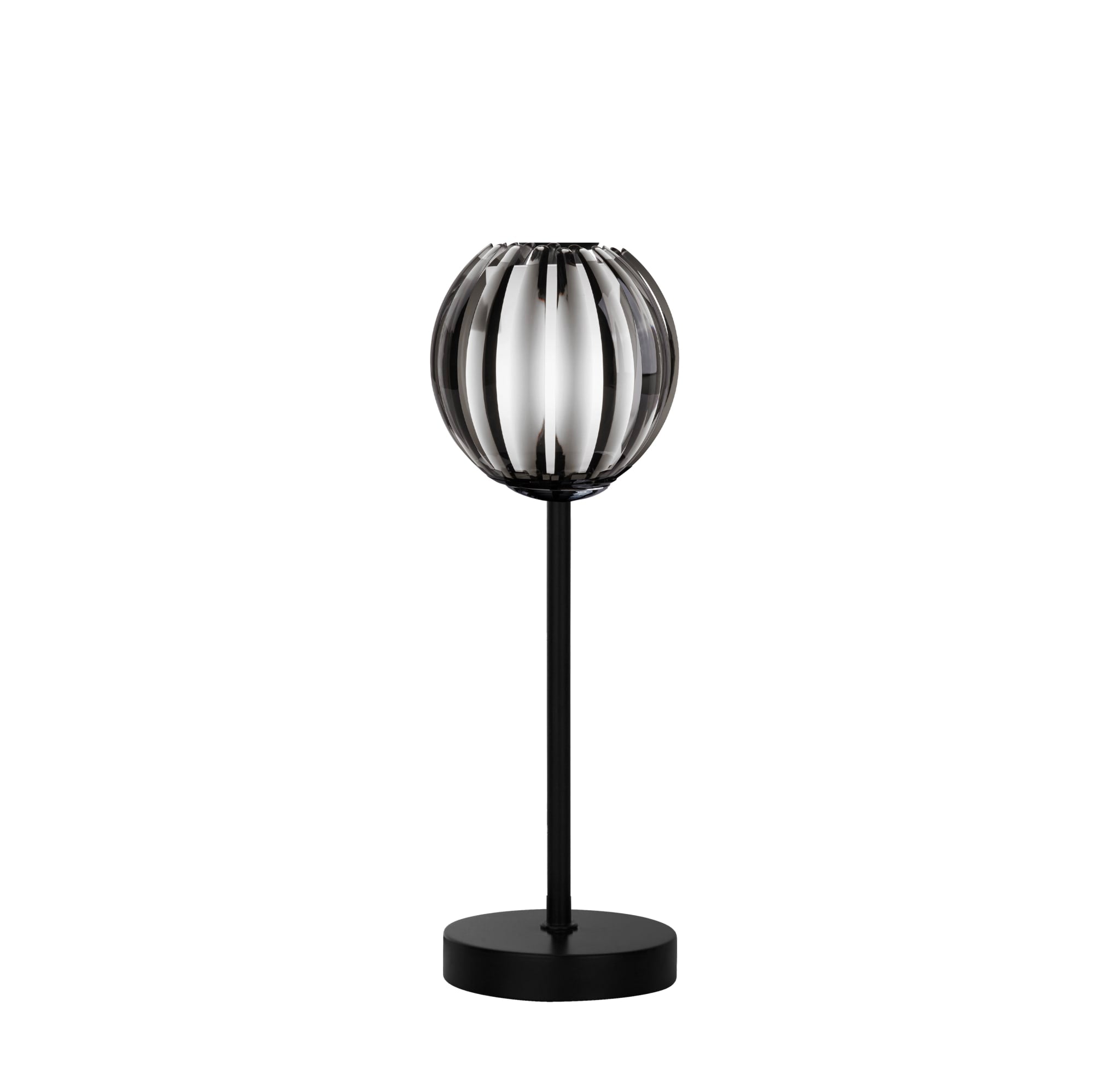 Blossom Table Lamp - Black Metal & Smoked Acrylic Shade