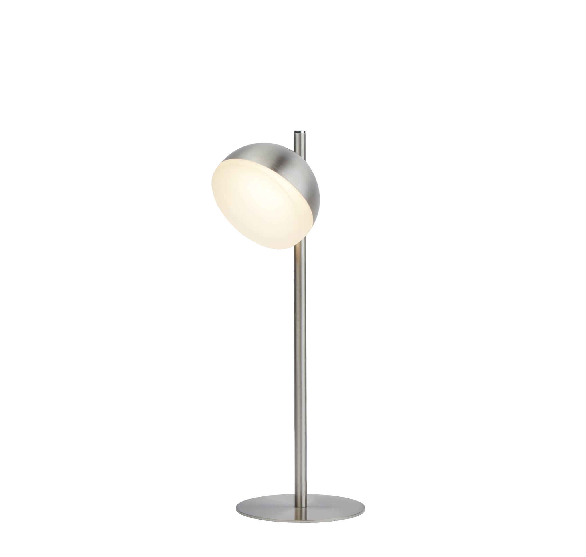 Tully Table Lamp - Satin Silver Metal & Frosted Shade