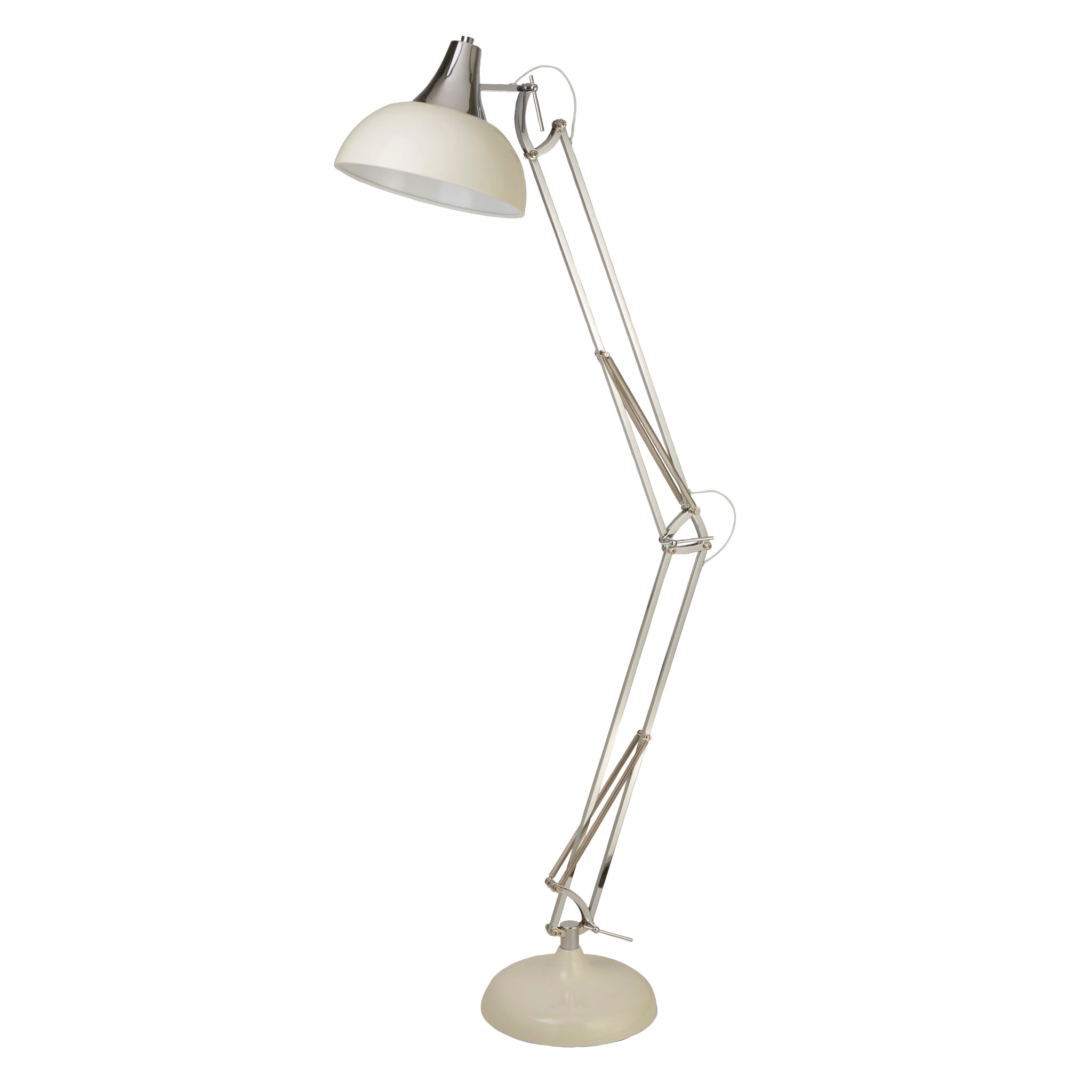 Goliath Task Lamp - Chrome & Cream Metal