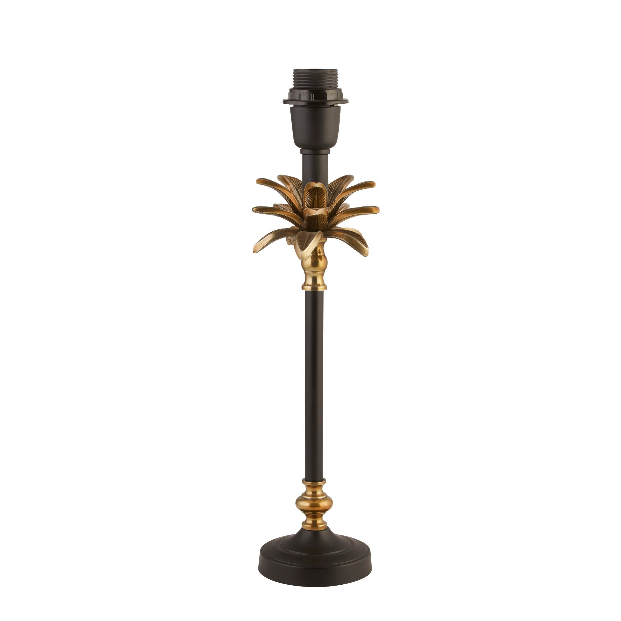 Base Only - Palm Table Lamp - Satin Brass & Black Metal Matt Black and Antique Brass