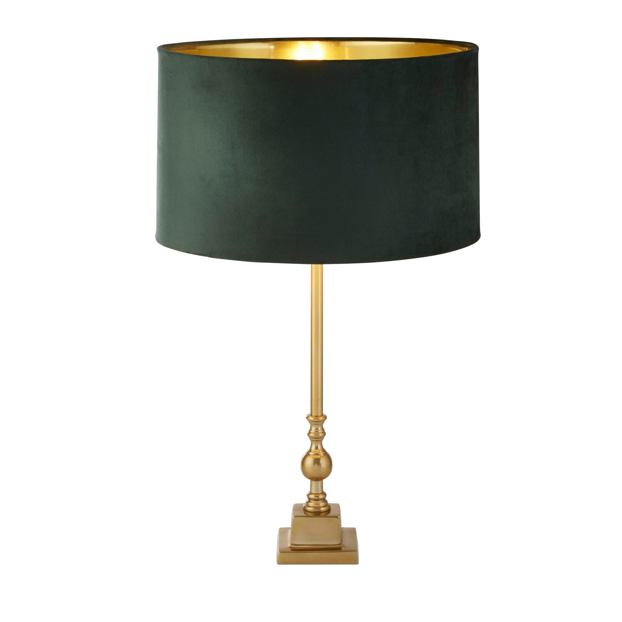 Whitby Table Lamp - Metal & Velvet Green