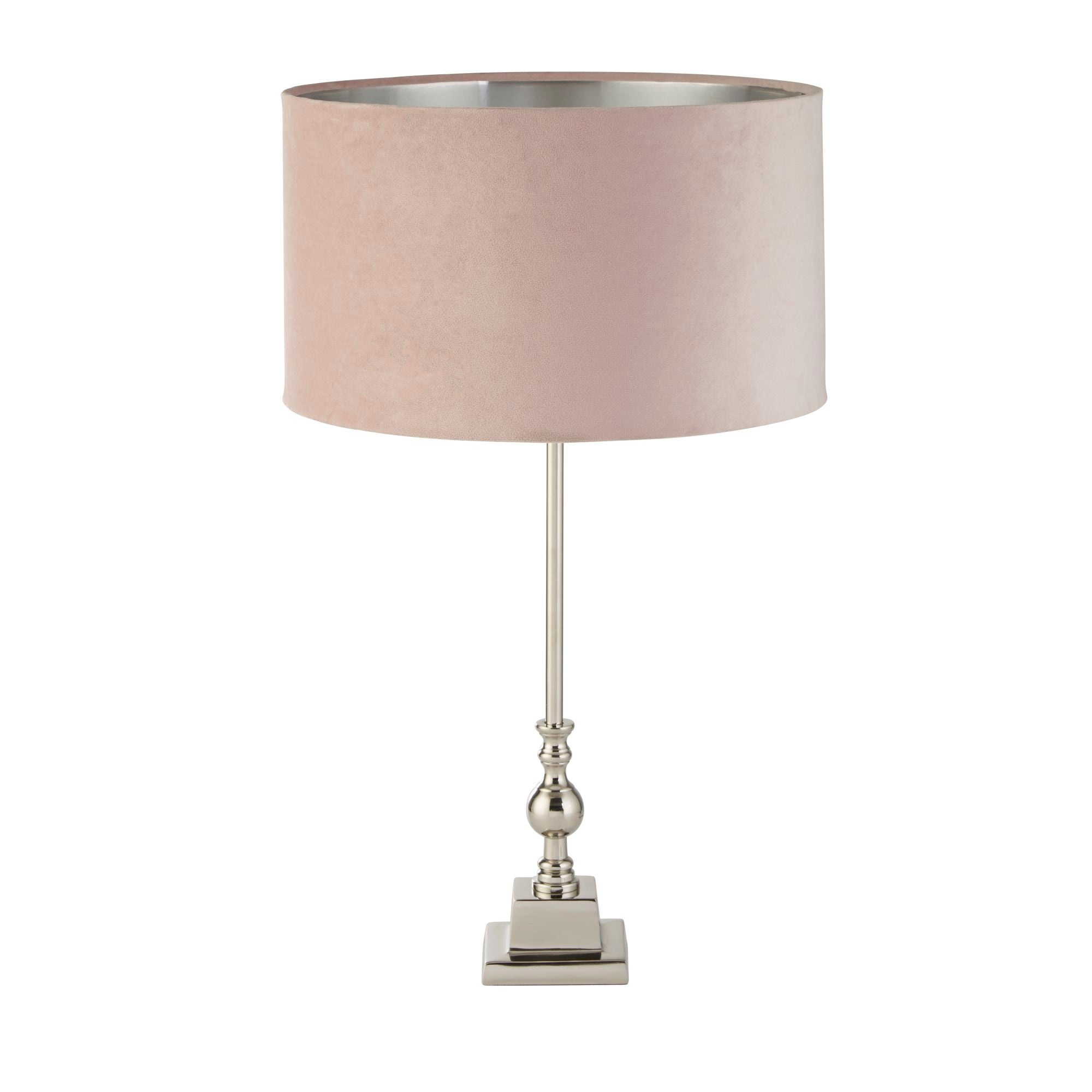 Whitby Table Lamp - Metal & Velvet Pink