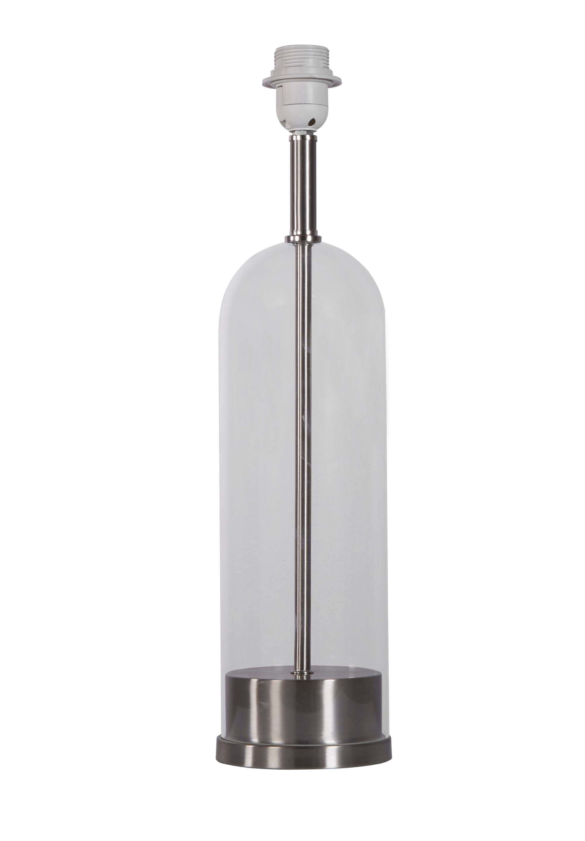 Base Only - Oxford Table Lamp - Brass Metal & Glass Satin Nickel