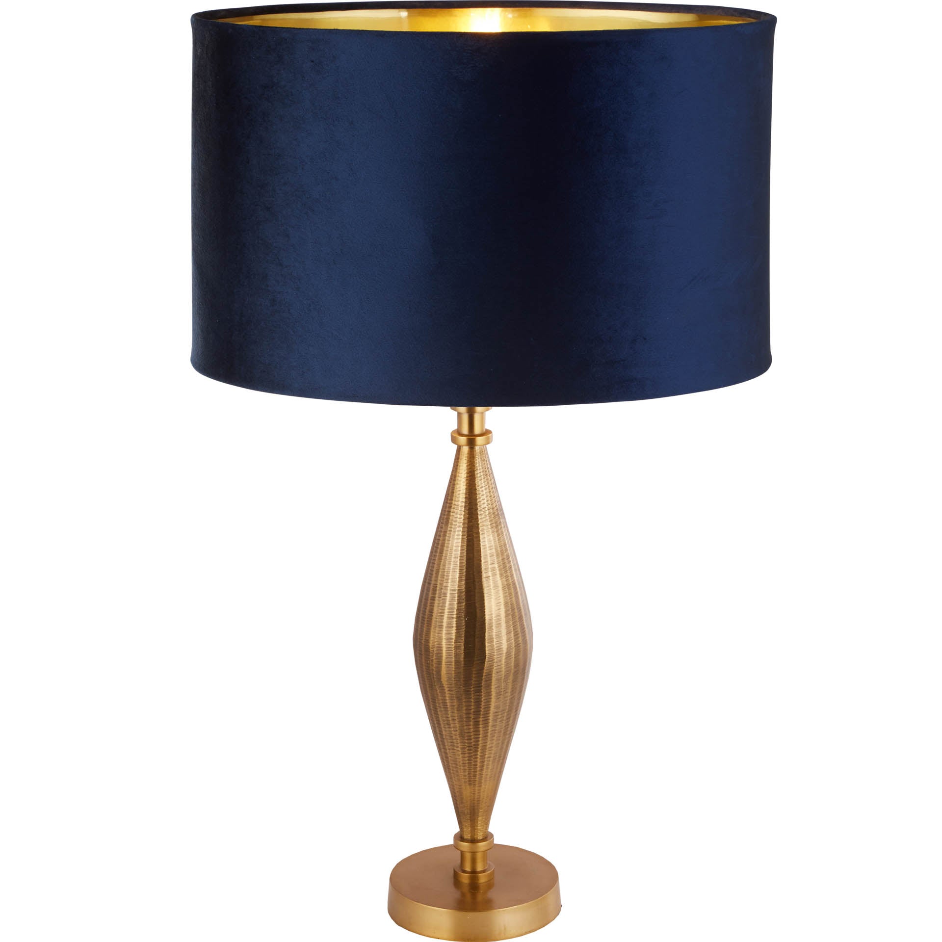 Rye Table Lamp - Metal& velvet Navy Velvet