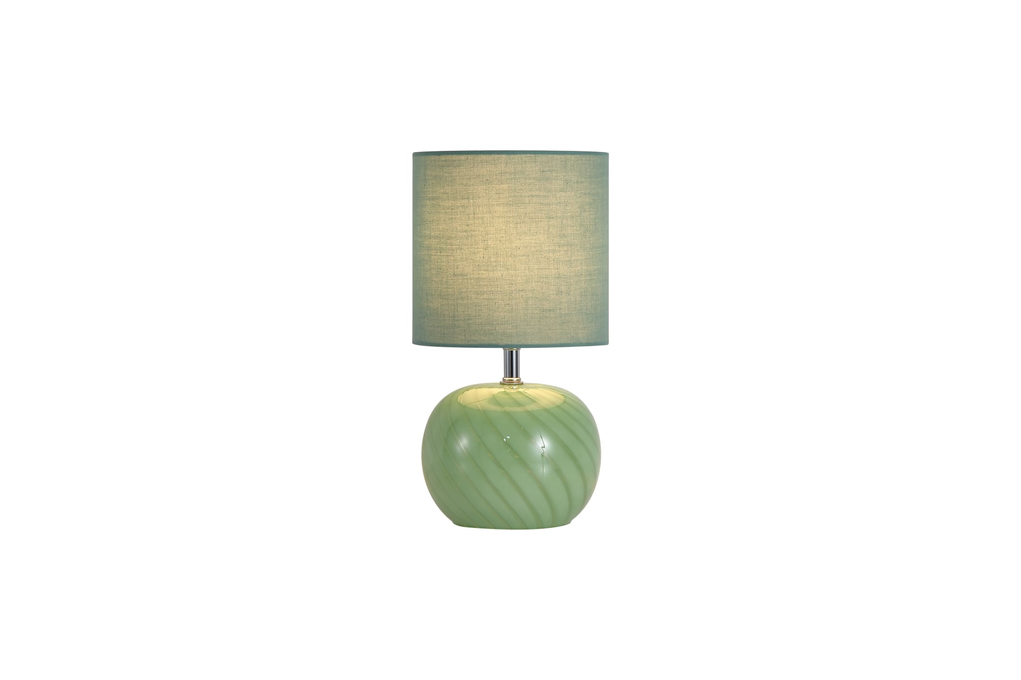 Fete 1Lt Table Lamp, Green Glass with Linen Shade