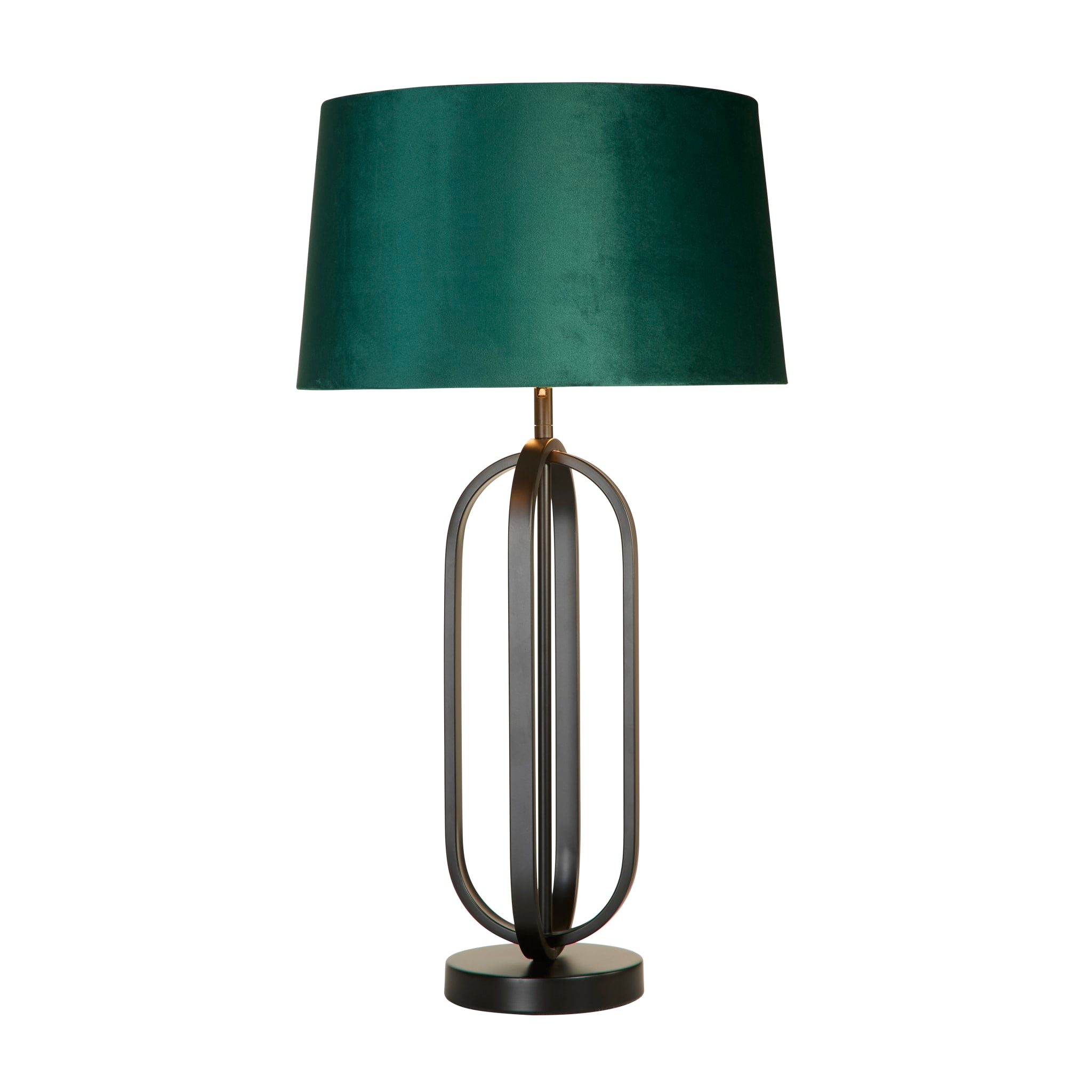 Chic Table Lamp - Black Metal with Emerald Shade
