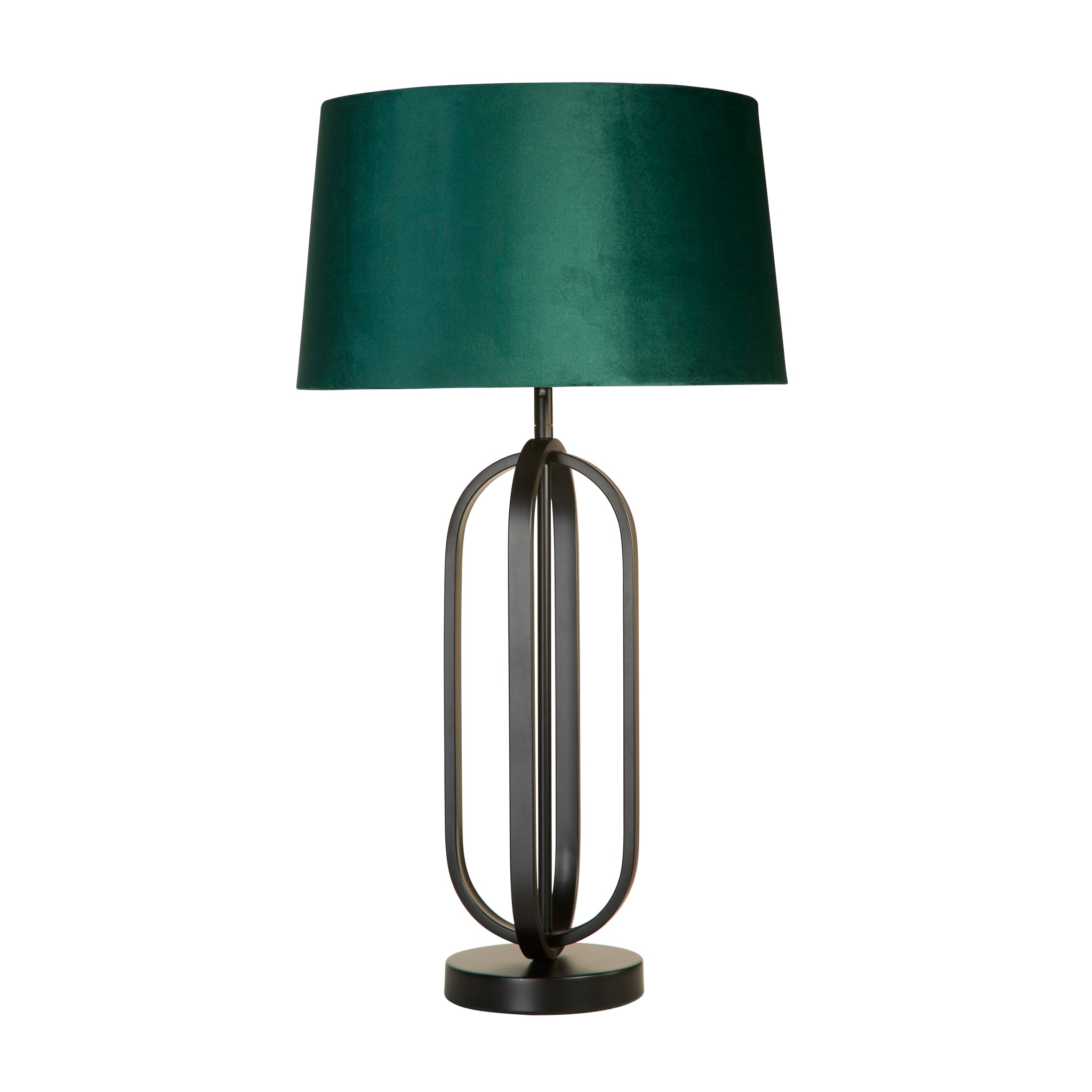 Chic Table Lamp - Black Metal with Emerald Shade