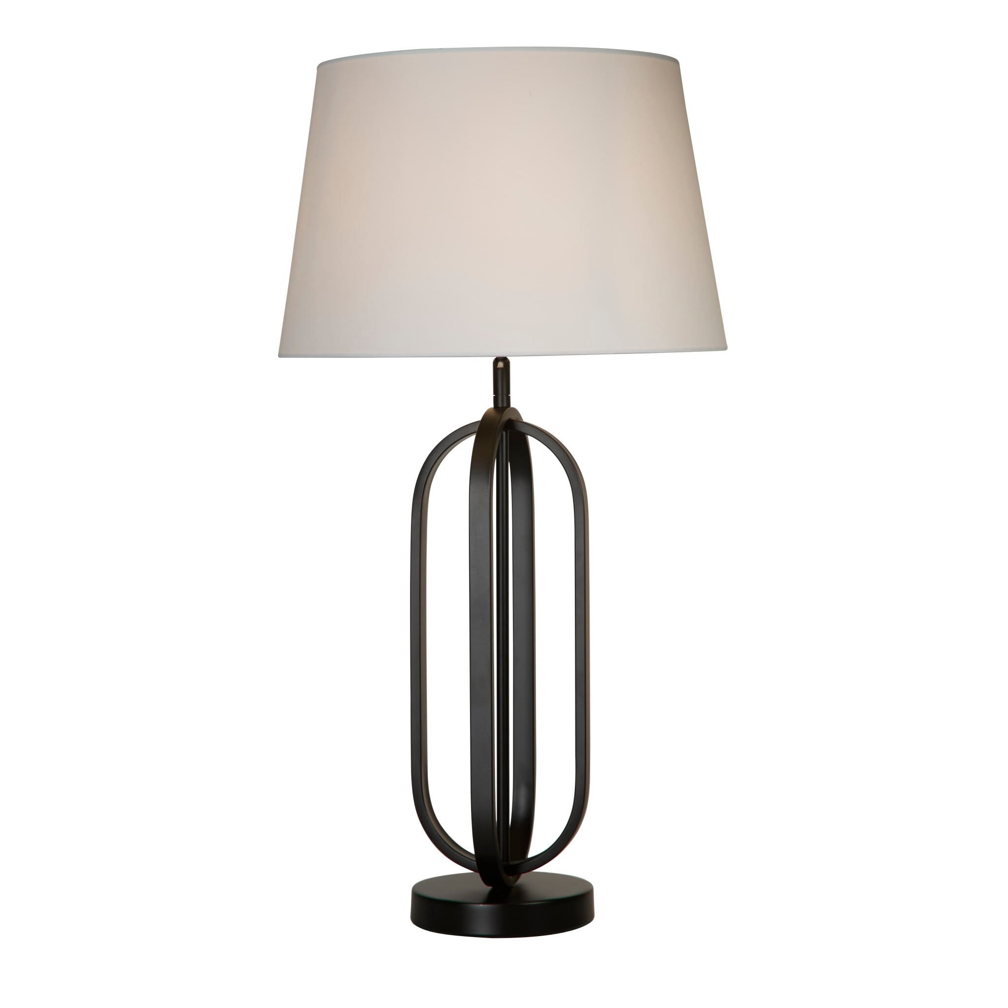 Chic Table Lamp - Black Metal with White Shade