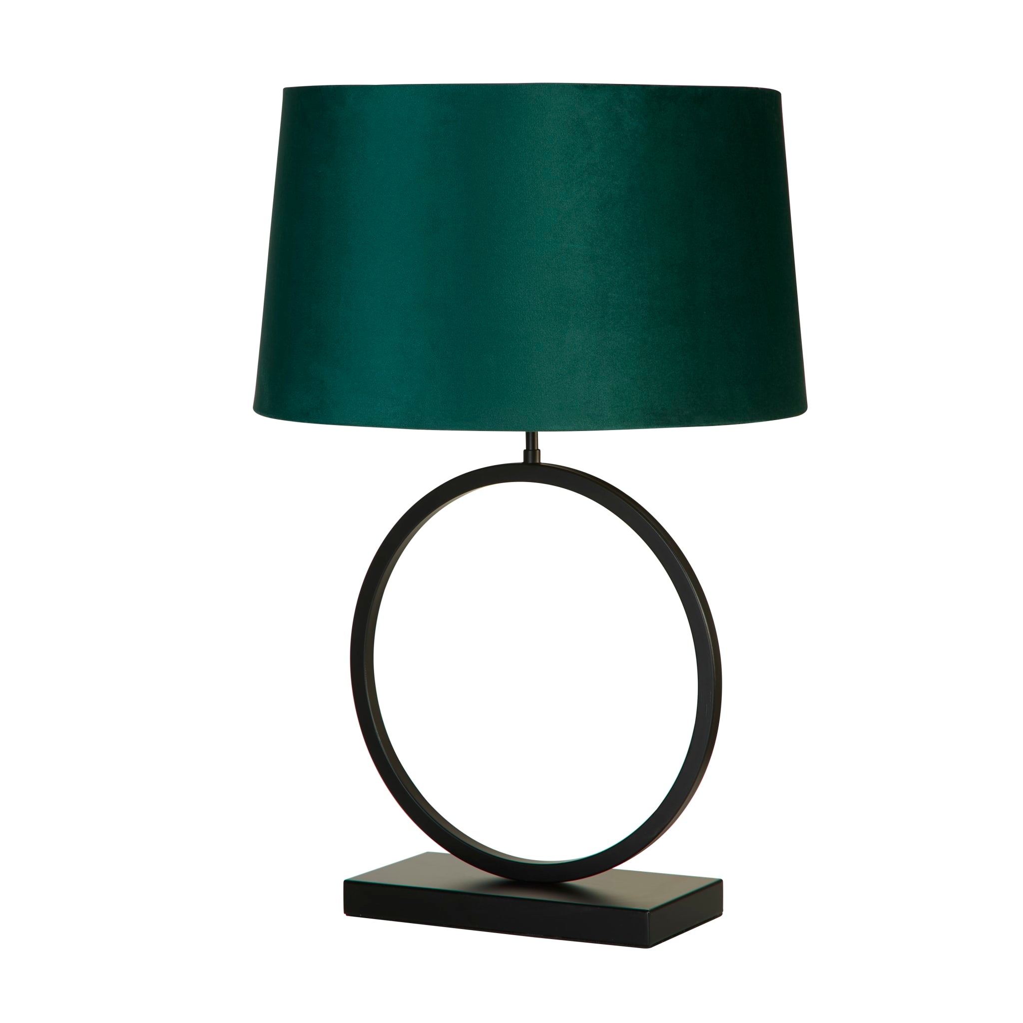 Elegant Table Lamp - Matt Black Metal With Emerald Shade