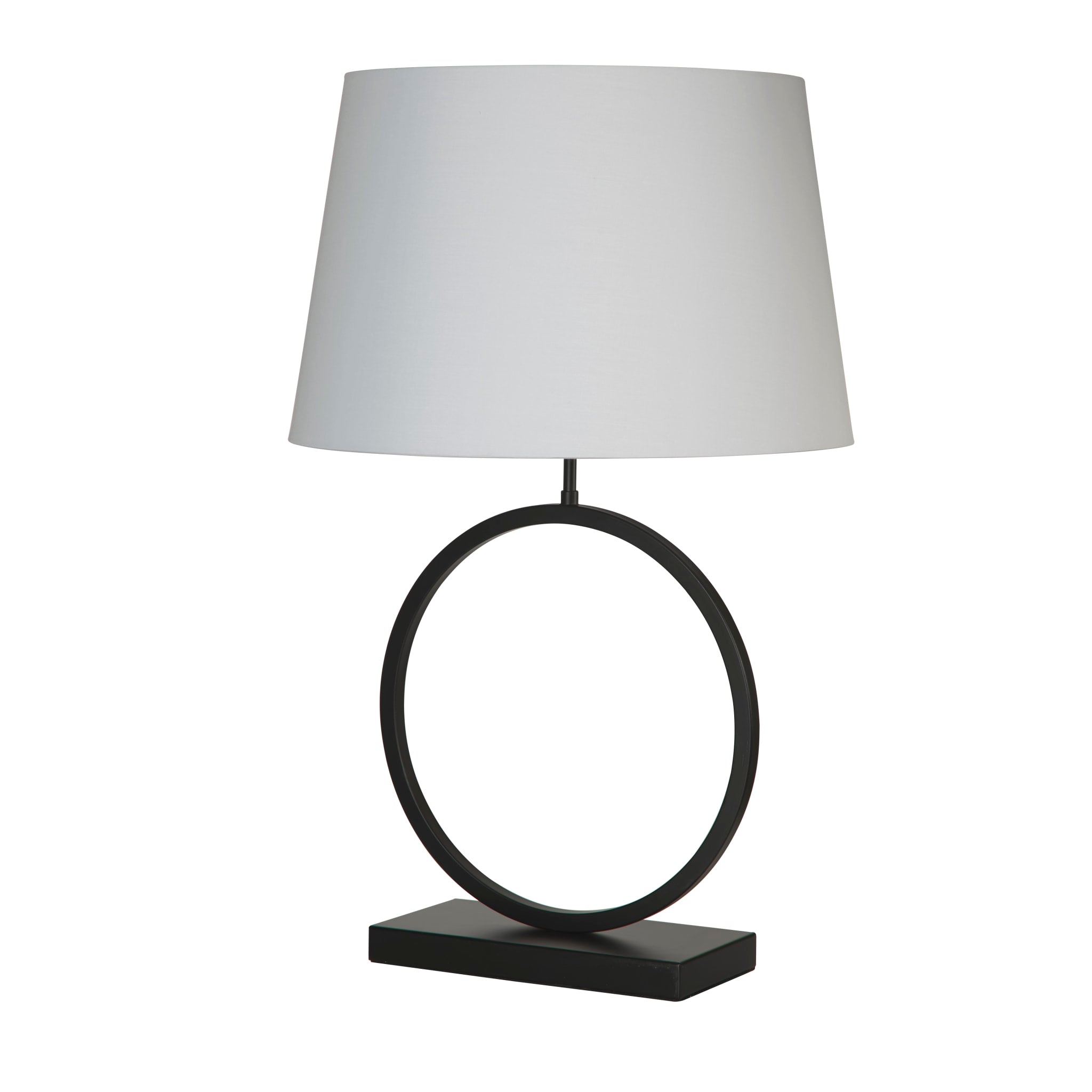 Elegant Table Lamp - Matt Black Metal With White Shade