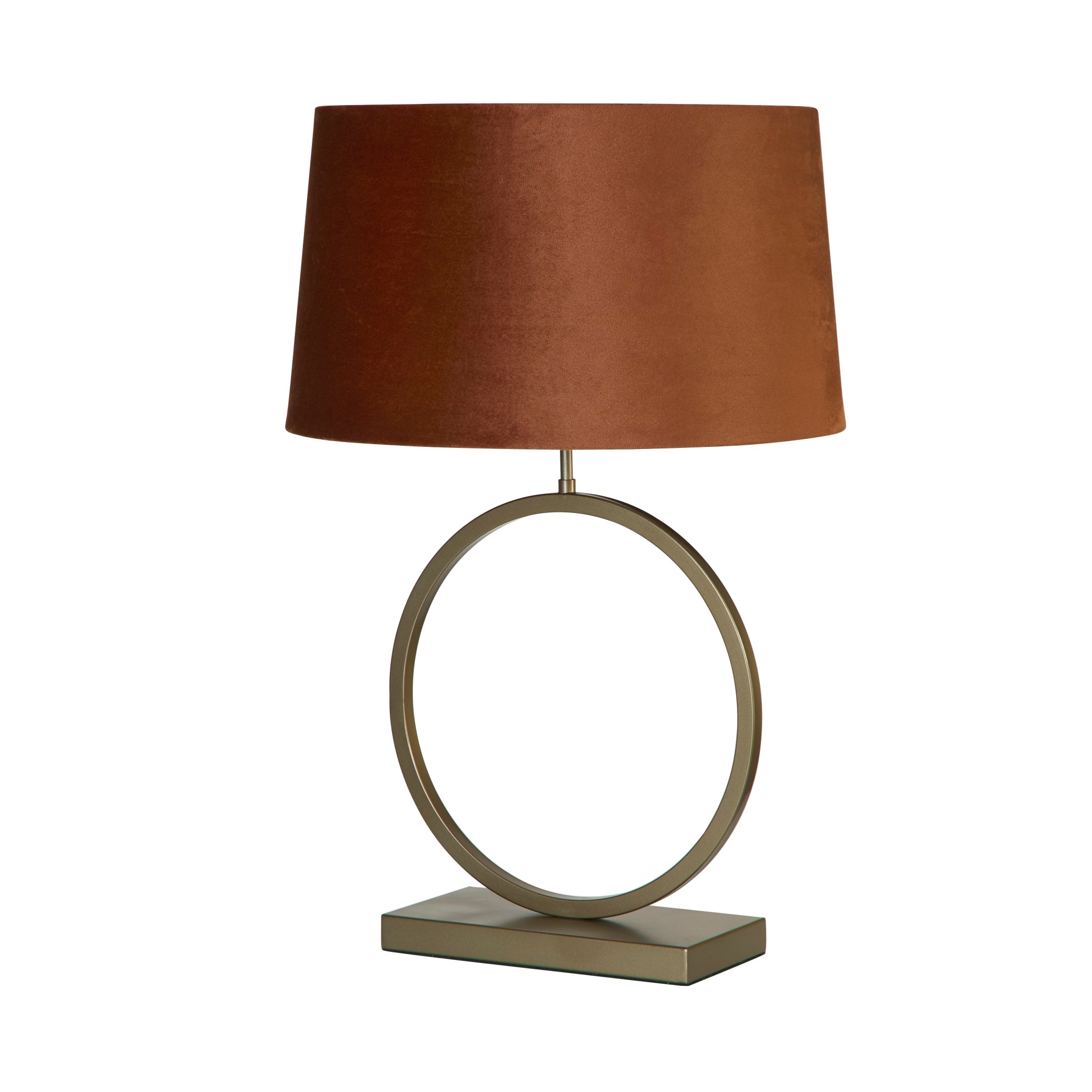 Elegant Table Lamp - Bronze Metal With Burnt Orange Shade