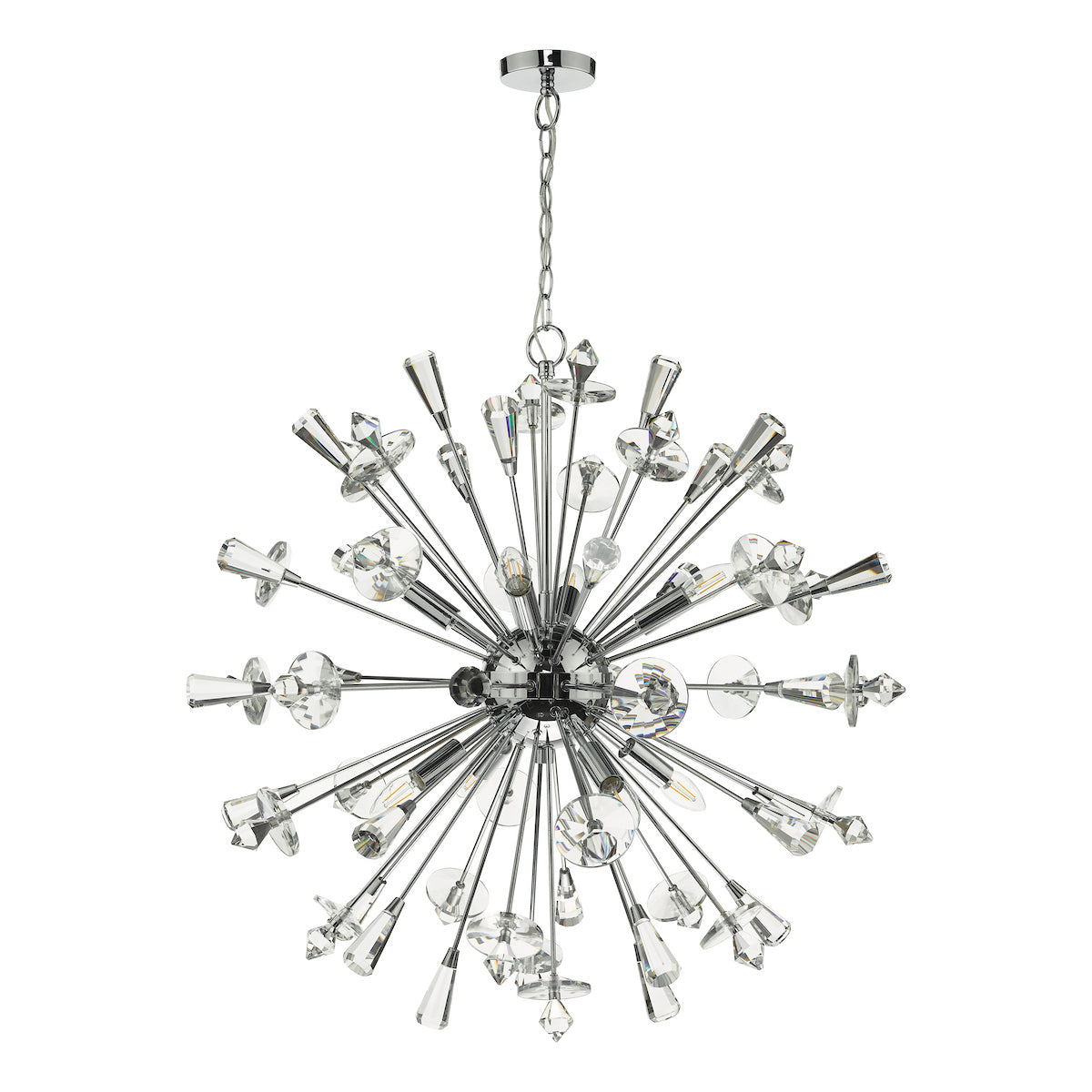 EXODUS 8LT PENDANT POLISHED CHROME CLEAR CRYSTAL
