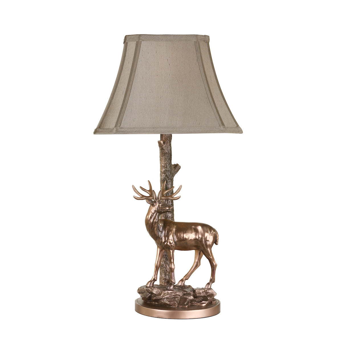GULLIVER DEER TABLE LAMP CW SHADE AGED BRA