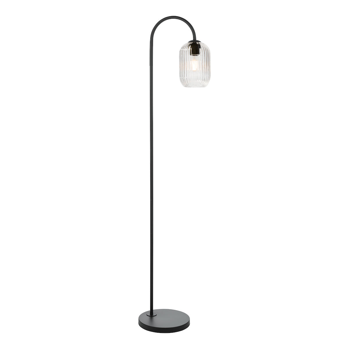 IDRA 1LT FLOOR LAMP BLACK CW CLEAR GLS