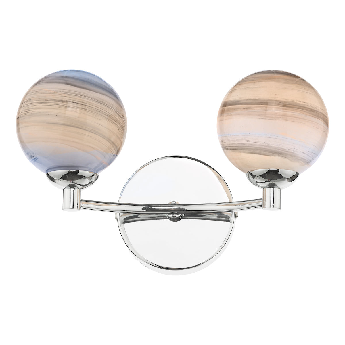 IZZY 2LT WALL LIGHT POL CHR CW PLANET GLS