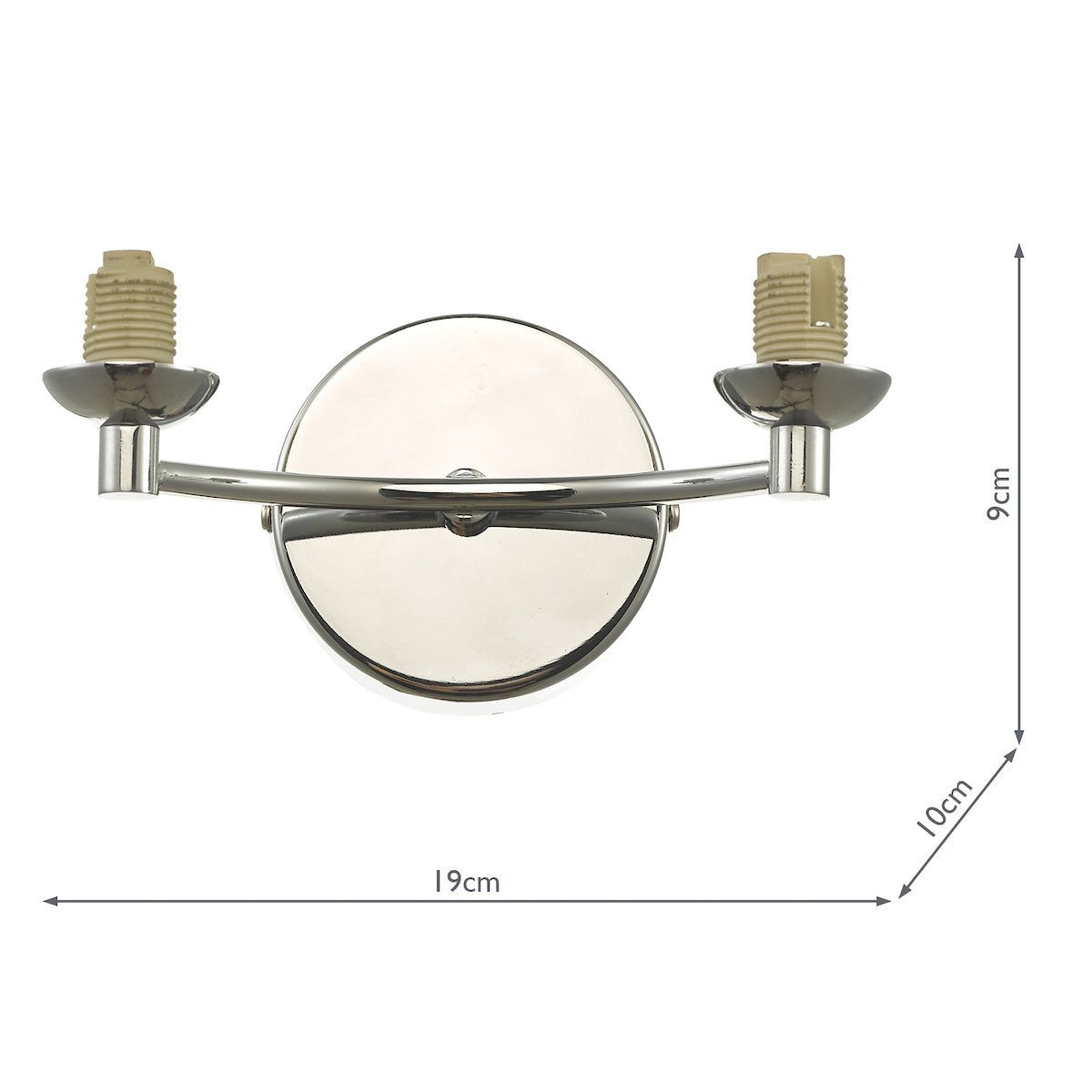 IZZY 2LT WALL LIGHT POLISHED CHROME FRAME ONLY