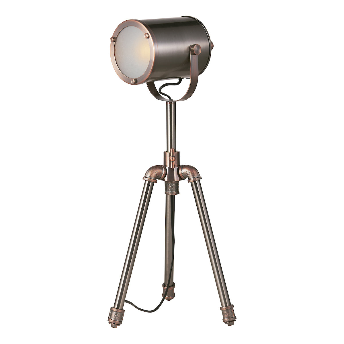 JAKE TASK LAMP ANTIQUE SILVER AND COPPER