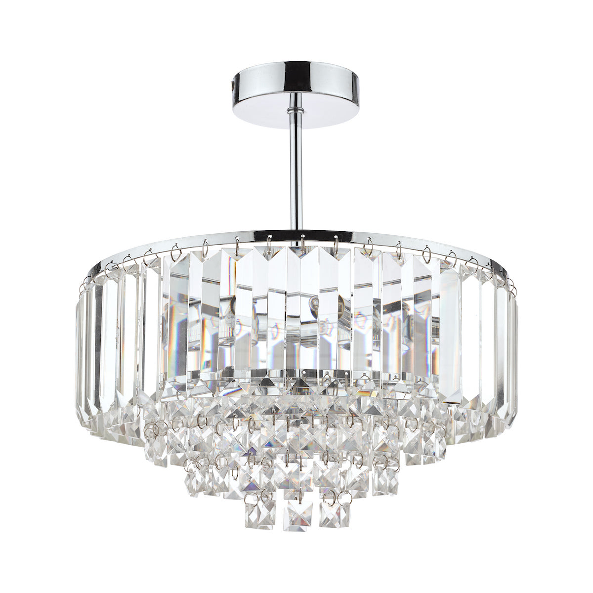 Laura Ashley Vienna 3lt Semi Flush Crystal & Polished Chrome