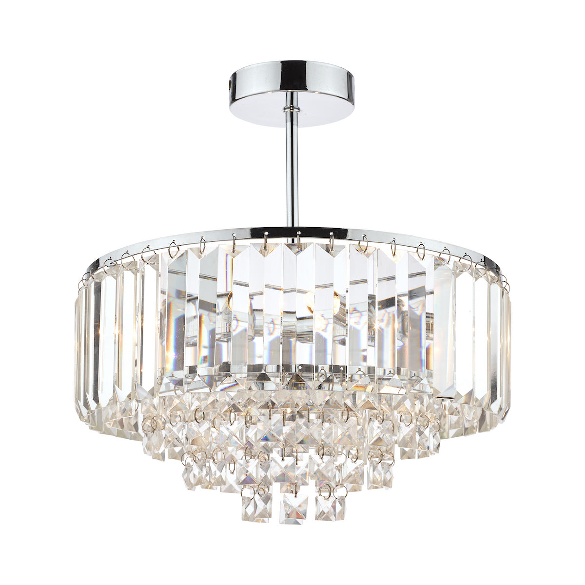 Laura Ashley Vienna 3lt Semi Flush Crystal & Polished Chrome