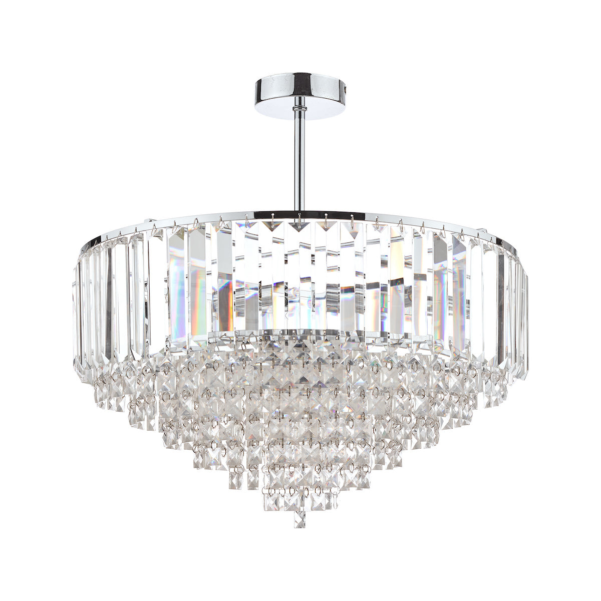 Laura Ashley Vienna 5lt Semi Flush Crystal & Polished Chrome