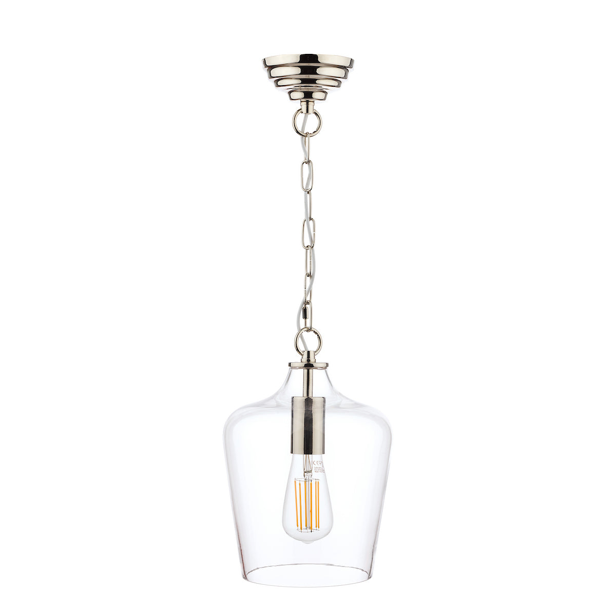 Laura Ashley Ockley Pendant Polished Chrome & Glass