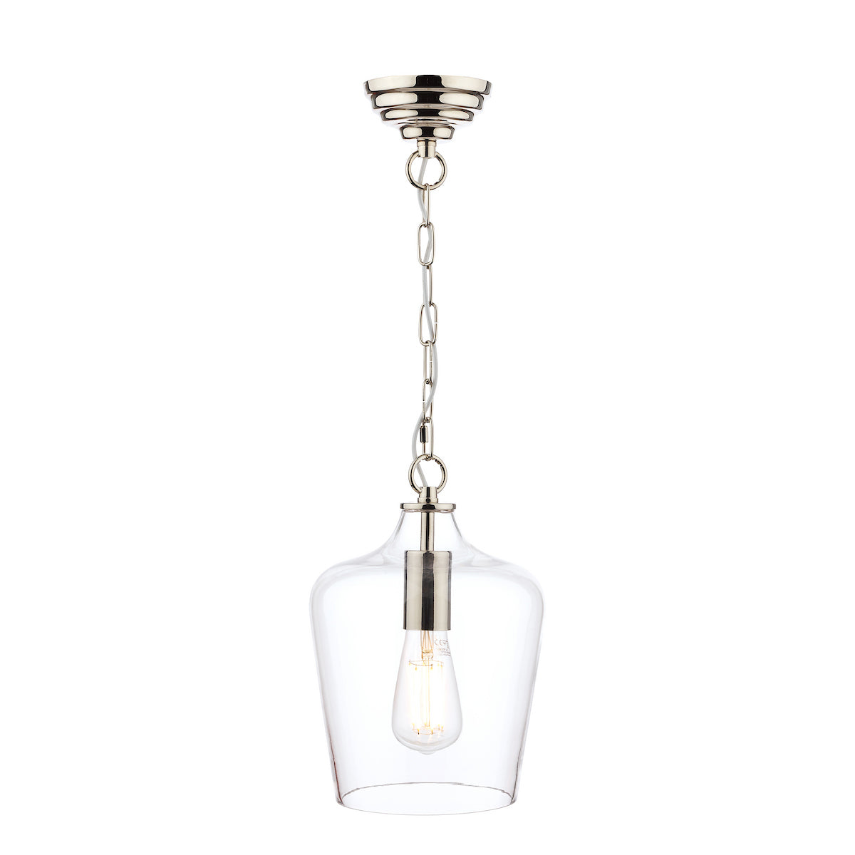 Laura Ashley Ockley Pendant Polished Chrome & Glass