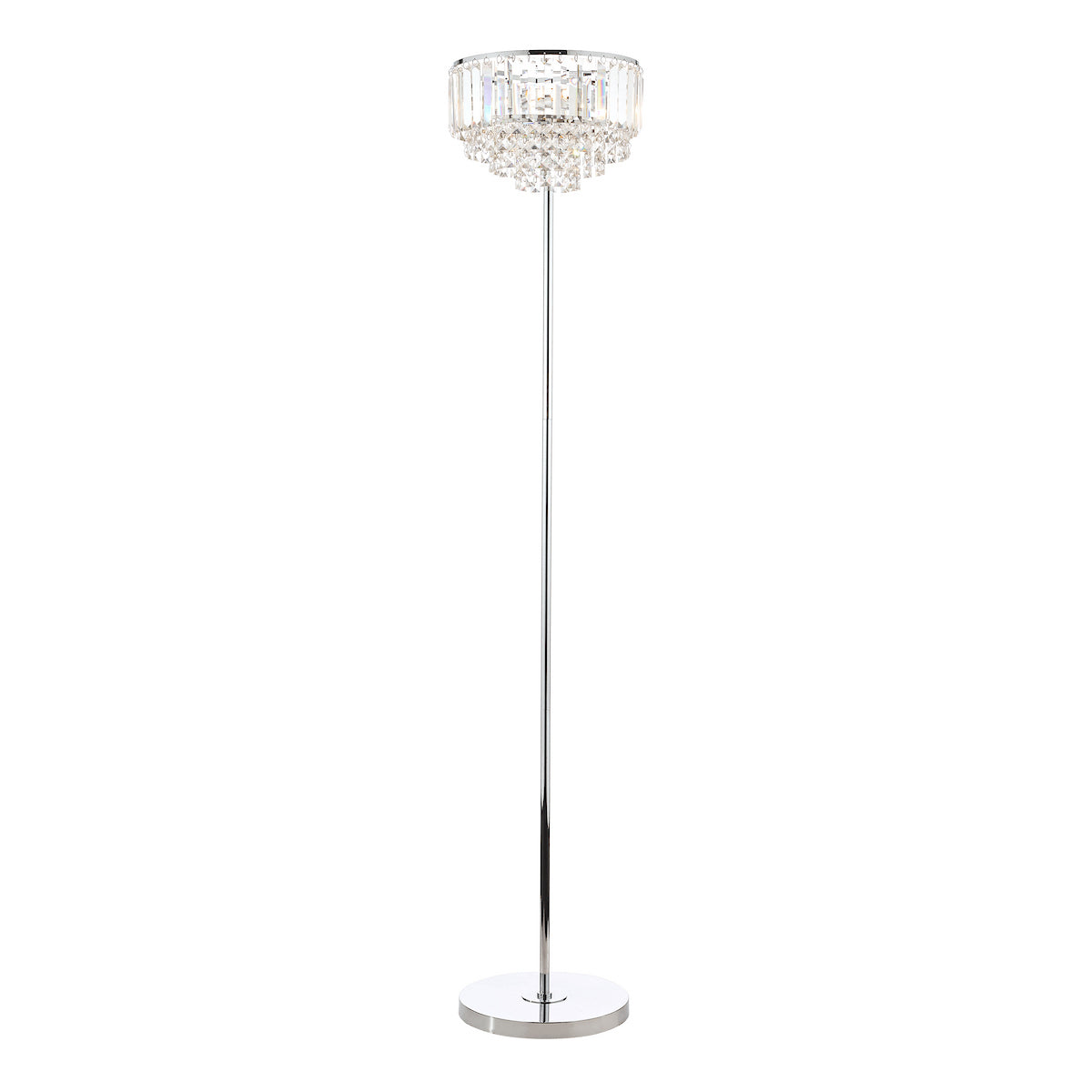Laura Ashley Vienna 3lt Floor Lamp Crystal & Polished Chrome