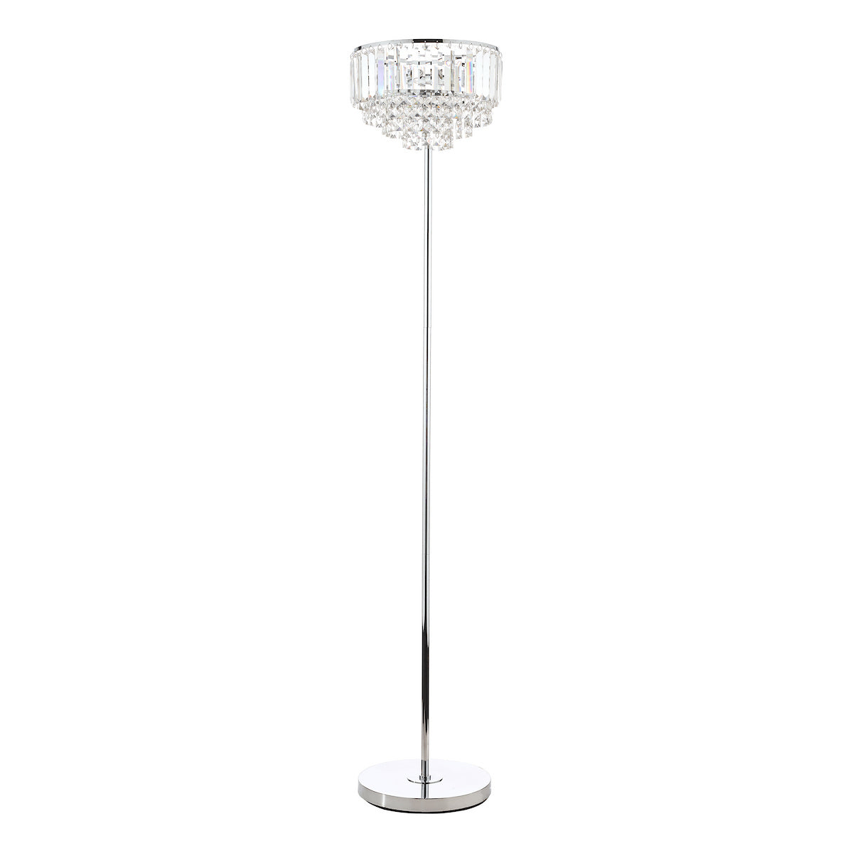 Laura Ashley Vienna 3lt Floor Lamp Crystal & Polished Chrome