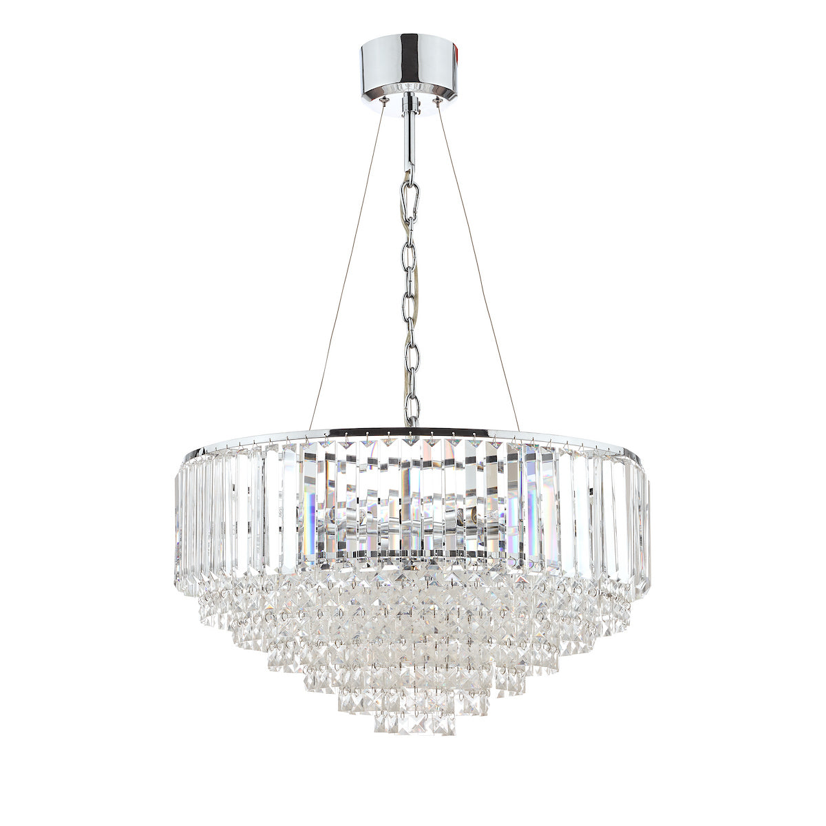 Laura Ashley Vienna 9lt Chandelier Crystal & Polished Chrome