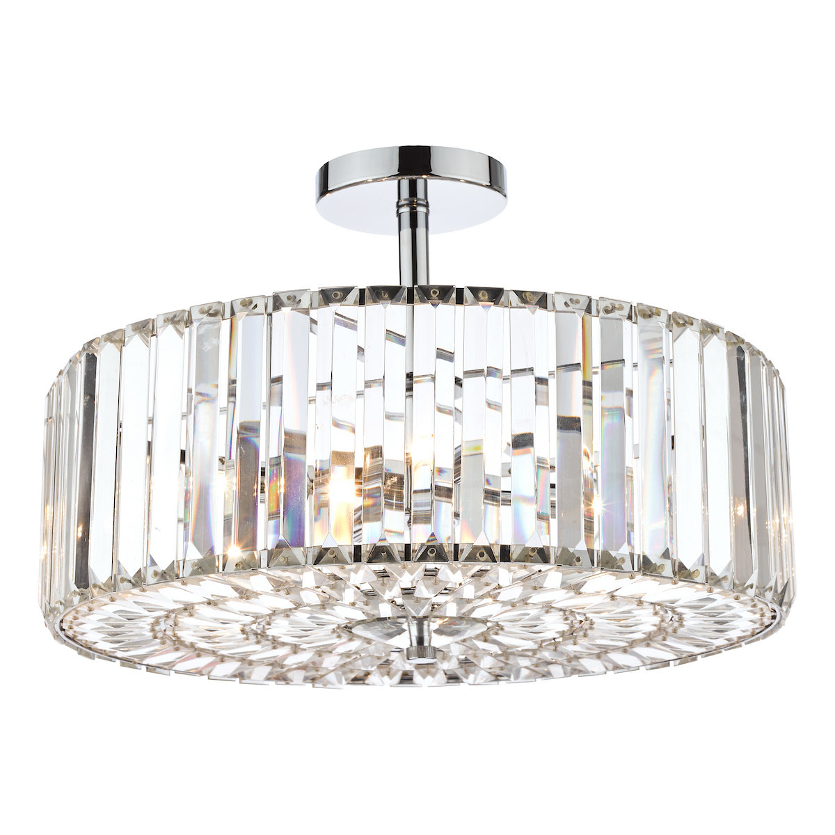 Laura Ashley Fernhurst 4lt Semi Flush Polished Chrome Glass