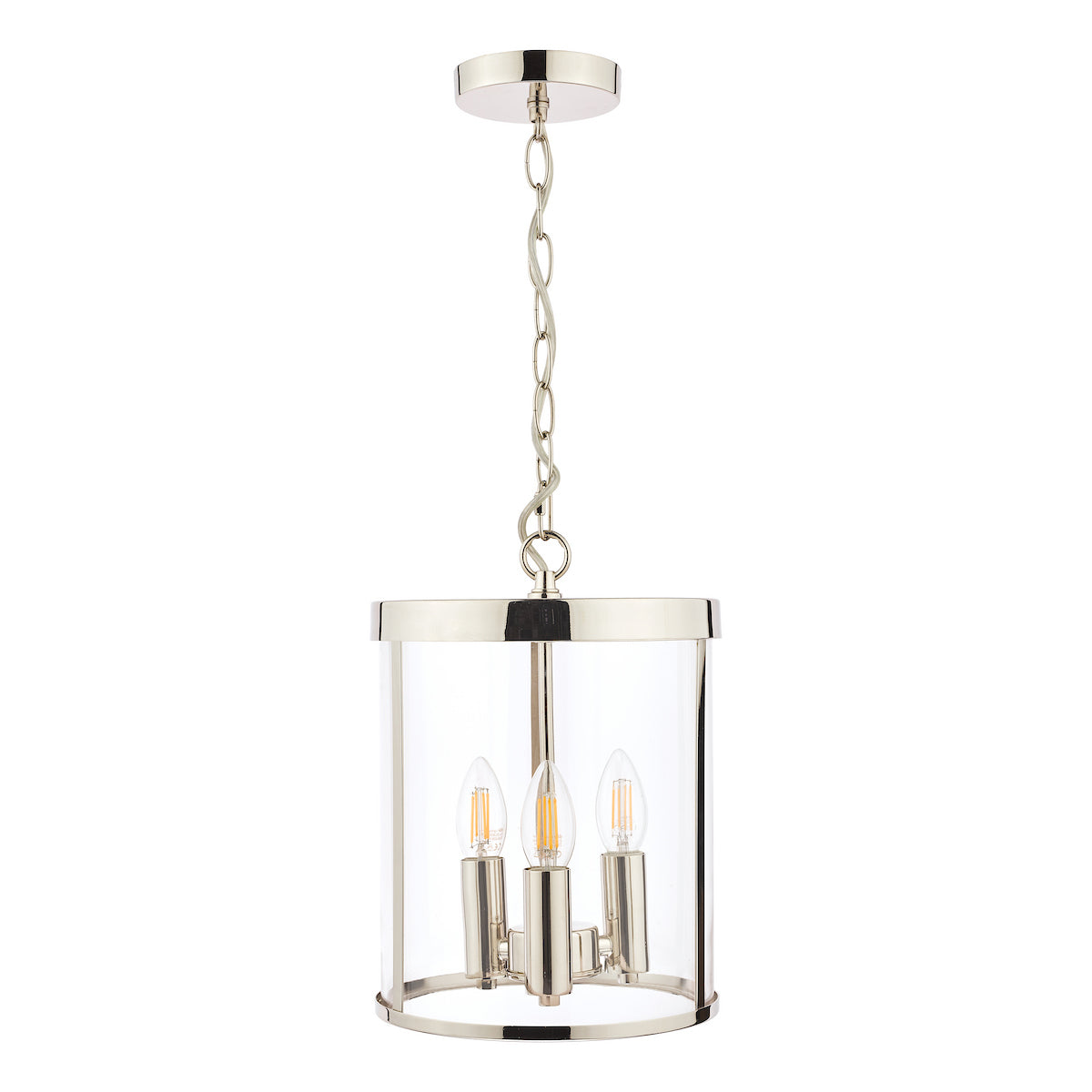 Laura Ashley Selbourne 3lt Lantern Polished Nickel Glass
