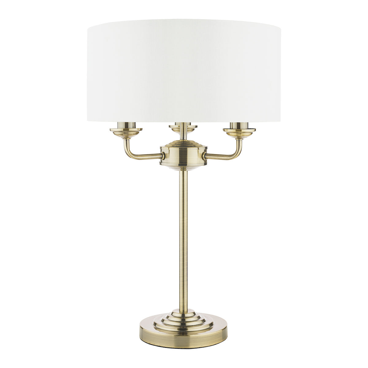 Laura Ashley Sorrento 3 Light Table Lamp Antique Brass With Ivory Shade