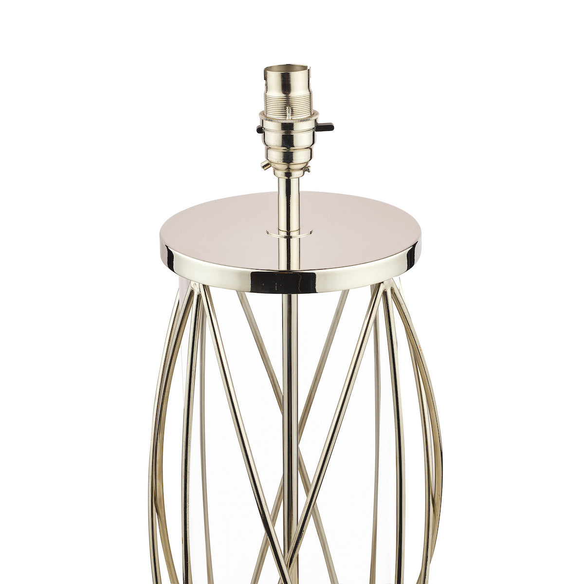 Laura Ashley Beckworth Large Table Lamp Polished Nickel Glass Base Only