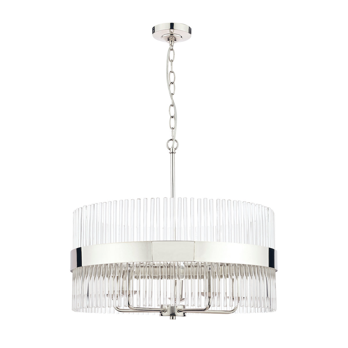 Laura Ashley Alexa 5lt Pendant Polished Nickel Glass Rods