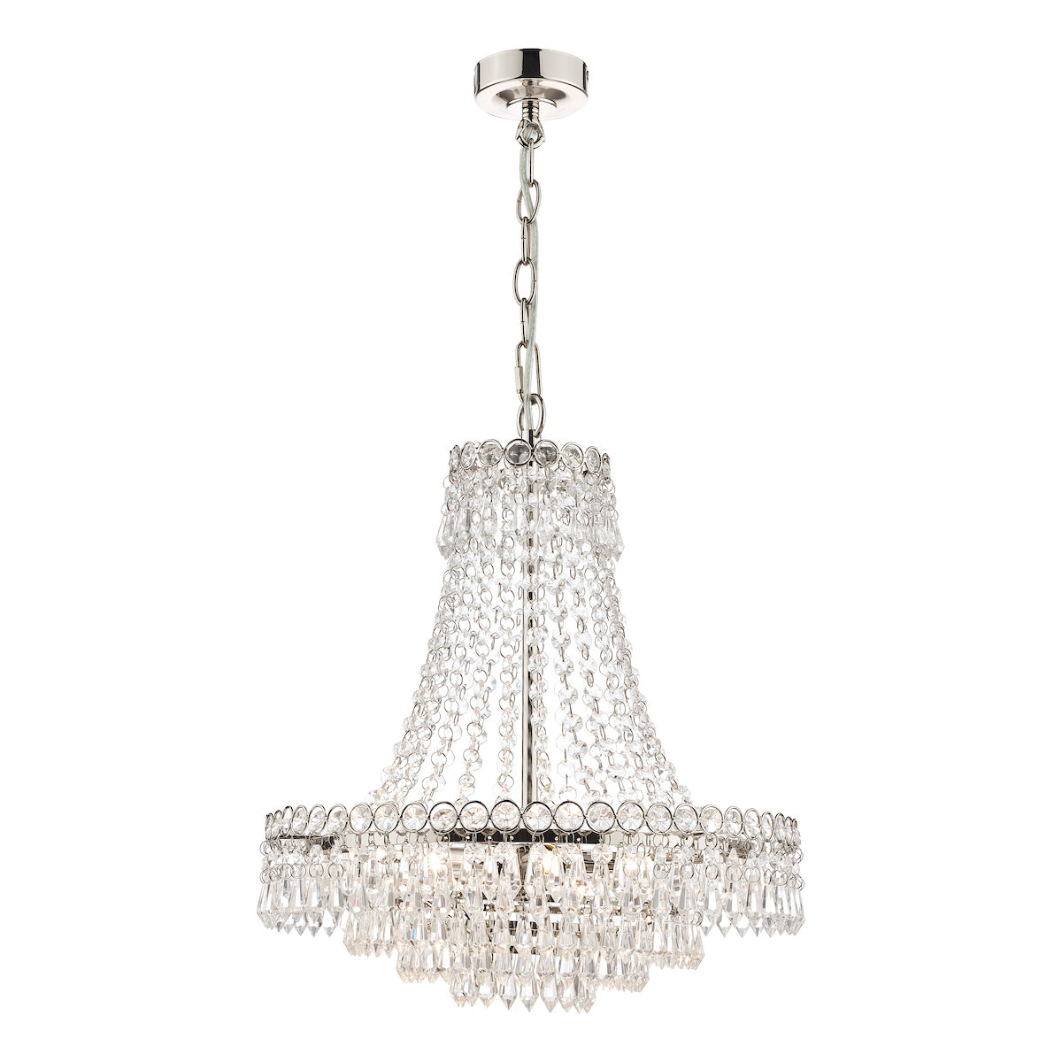 Laura Ashley Enid 5lt Chandelier Polished Nickel & Cut Glass