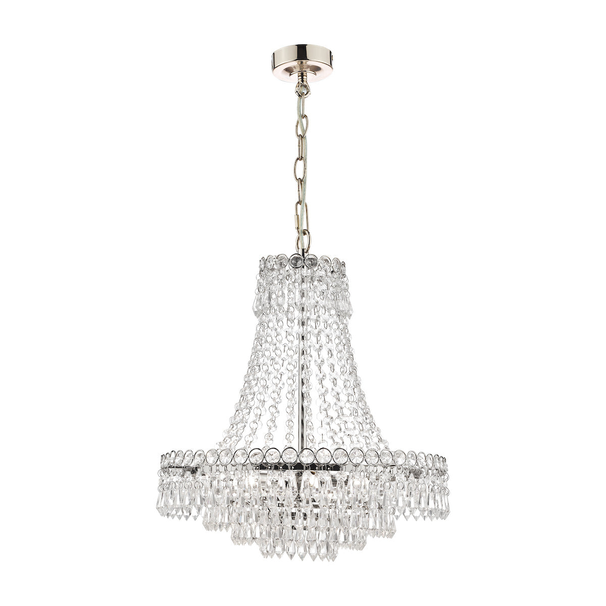 Laura Ashley Enid 5lt Chandelier Polished Nickel & Cut Glass