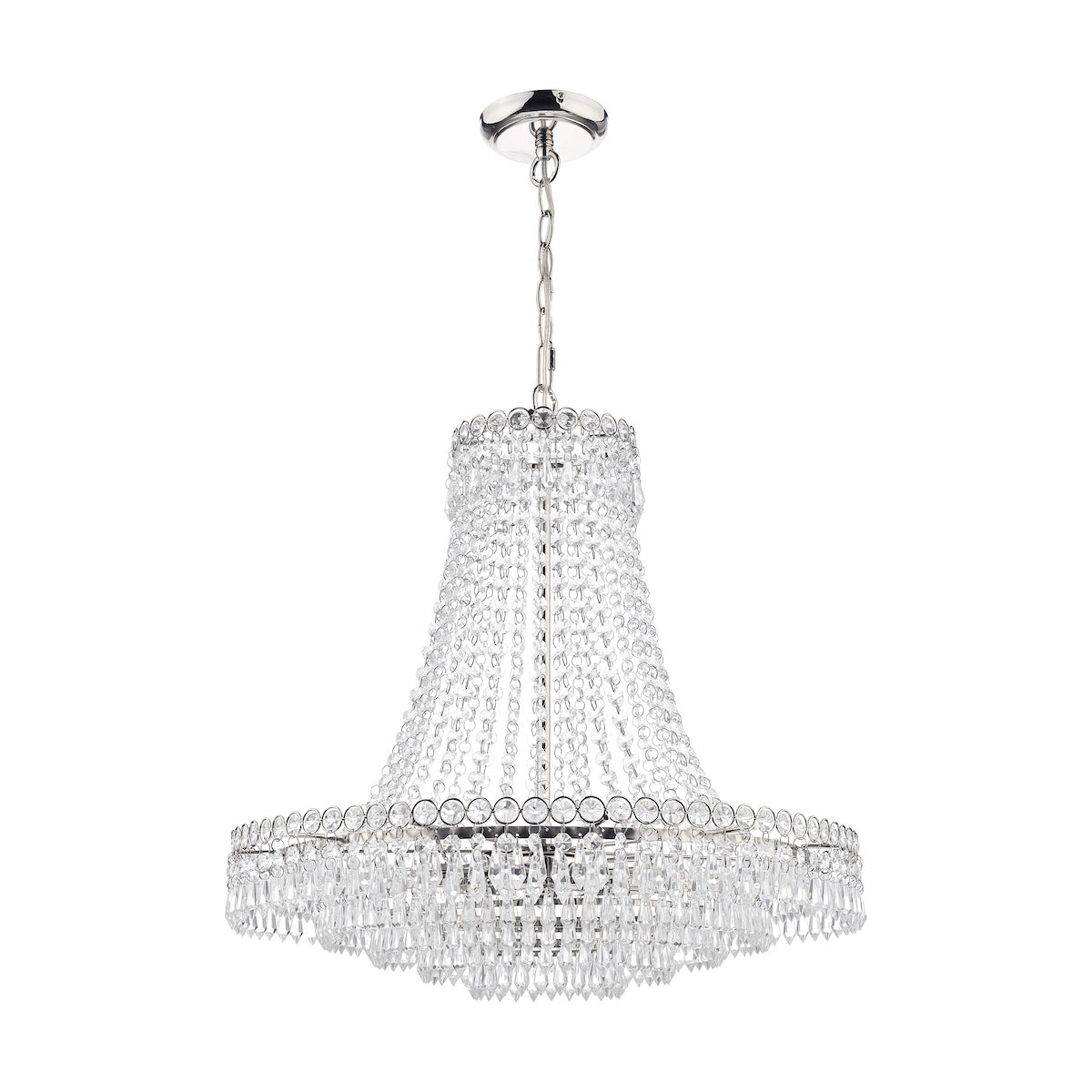 Laura Ashley Enid Grand 5lt Chandelier Polished Nickel & Cut Glass