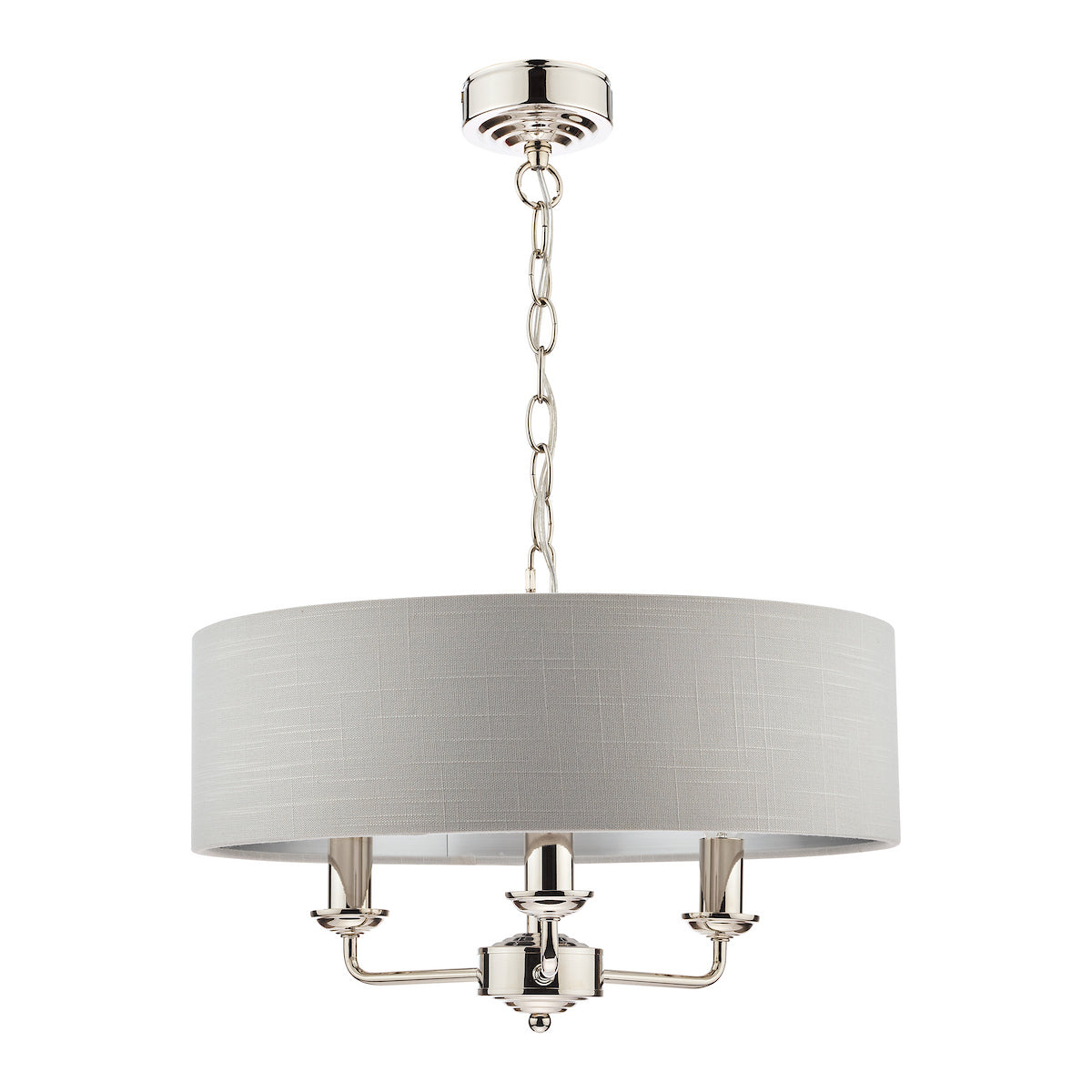 Laura Ashley Sorrento 3 Light Shadelier Polished Nickel With Silver Shade