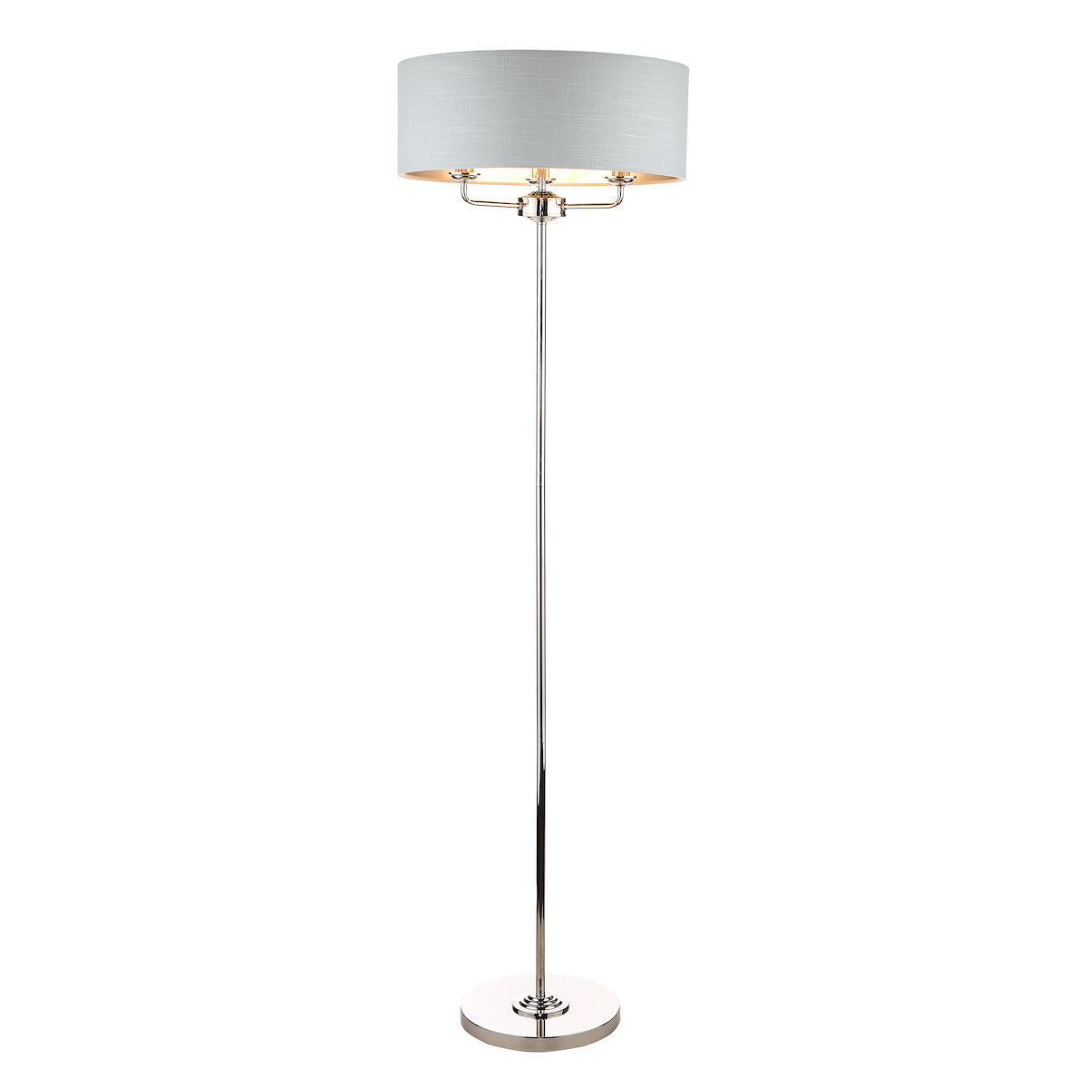 Laura Ashley Sorrento 3 Light Floor Lamp Polished Nickel With Silver Shade