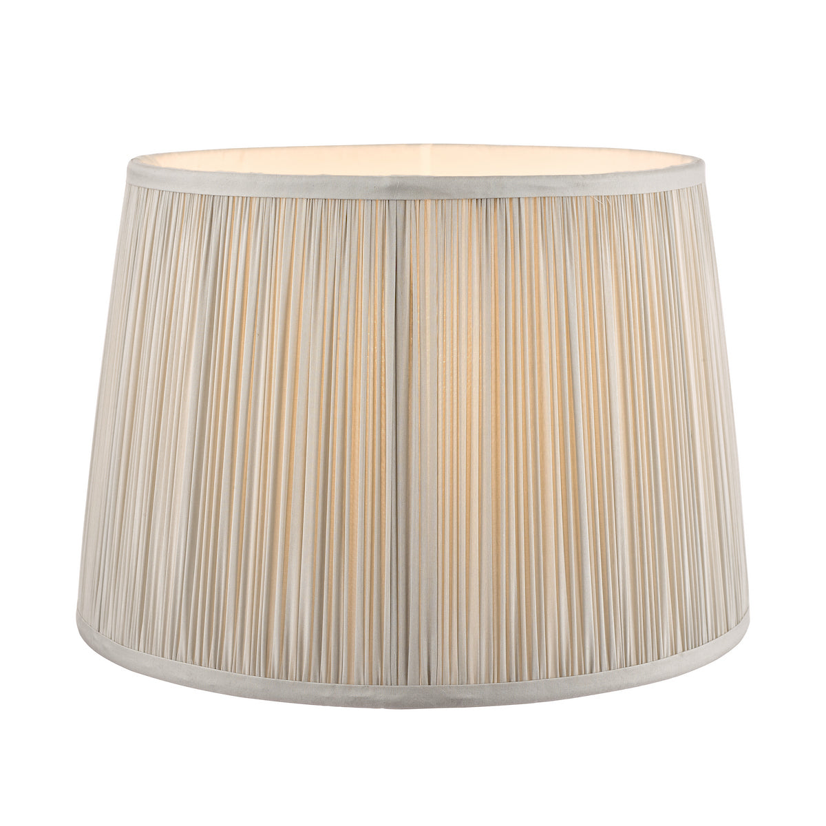 Laura Ashley Hemsley Pleated Silk Empire Drum Shade Silver 20cm/8 inch