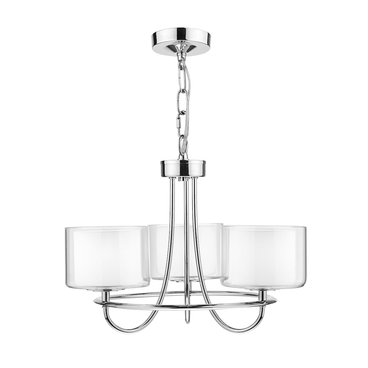 Laura Ashley Southwell 3lt Chandelier Polished Nickel & Glass Shades