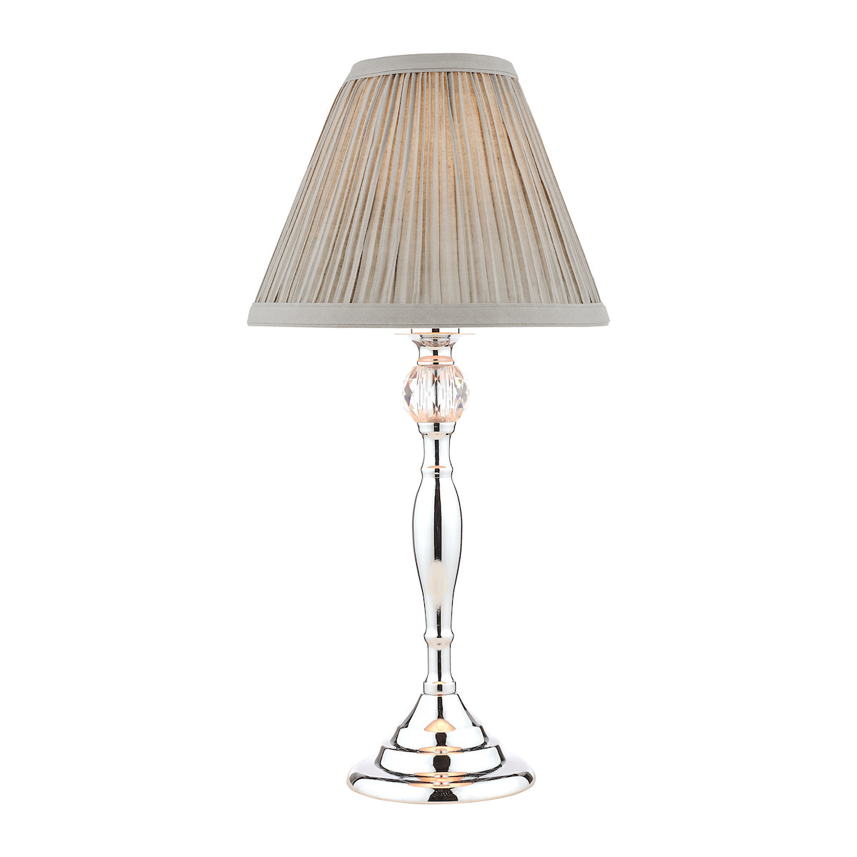 Laura Ashley Ellis Table Lamp Polished Chrome With Grey Shade