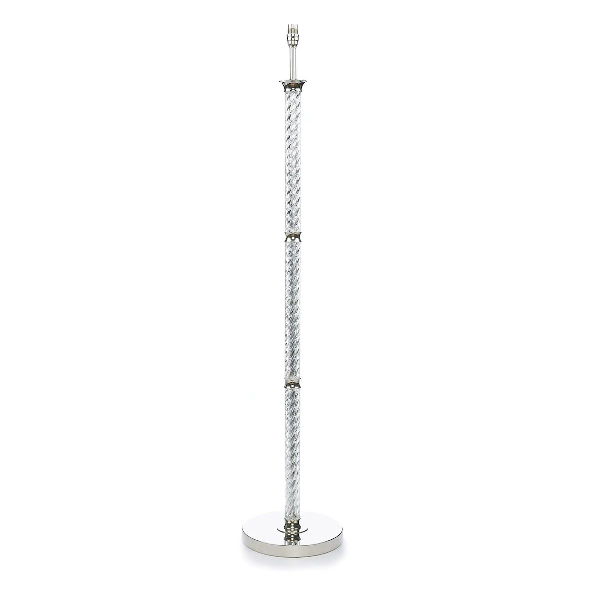 Laura Ashley Louis Floor Lamp Twisted Glass Polished Nickel Base Only