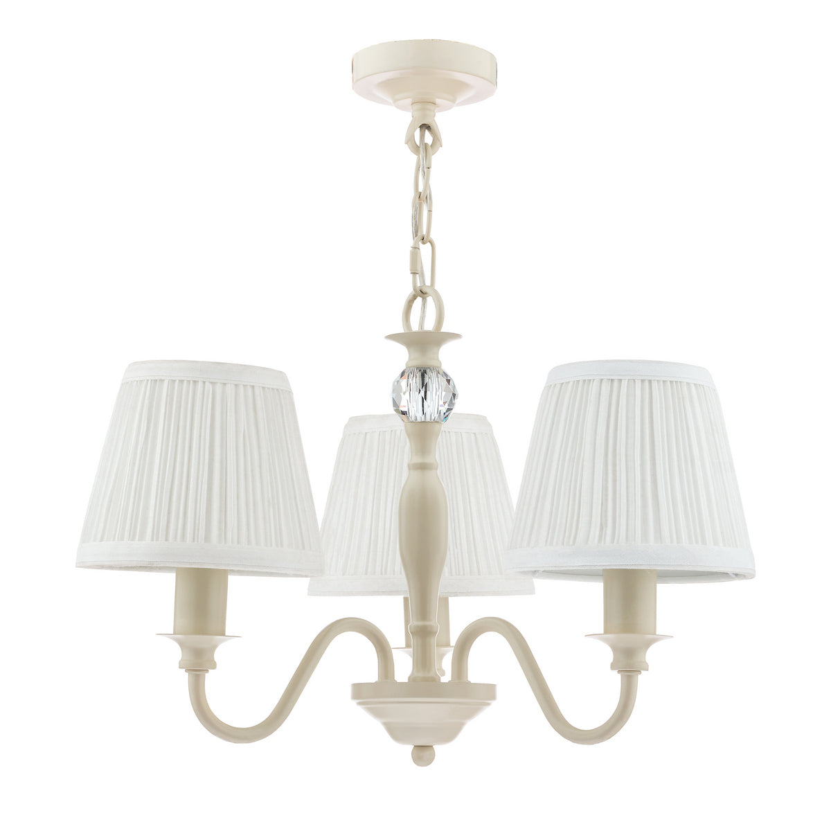 Laura Ashley Ellis 3lt Pendant Ivory With Shades