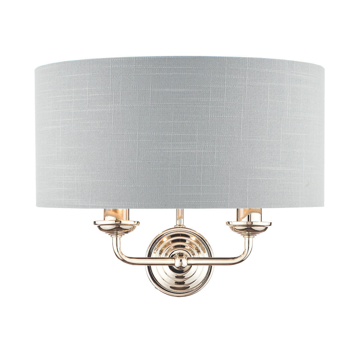Laura Ashley Sorrento 2 Light Wall Light Polished Nickel With Silver Shade