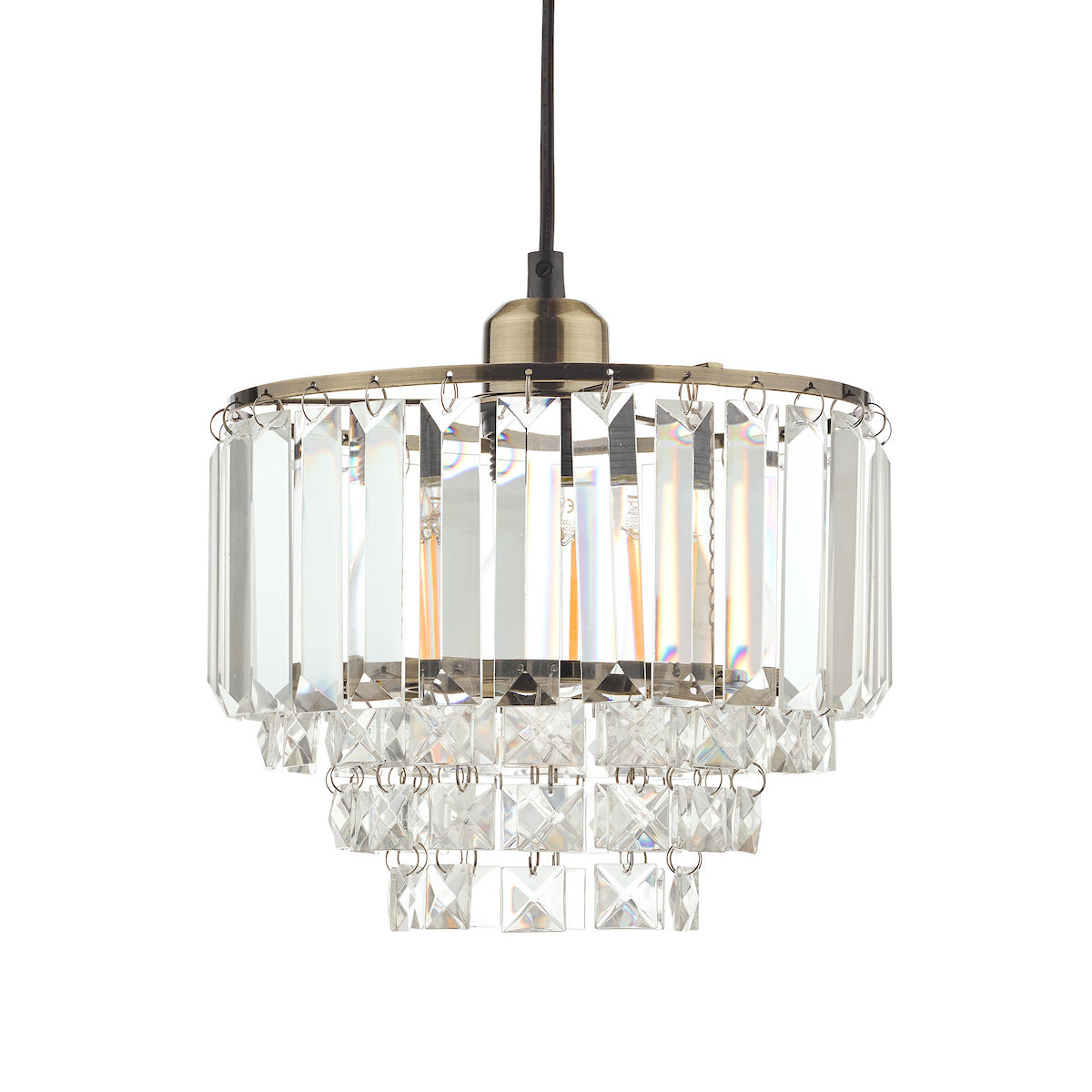 Laura Ashley Vienna Easy Fit Pendant Crystal & Antique Brass