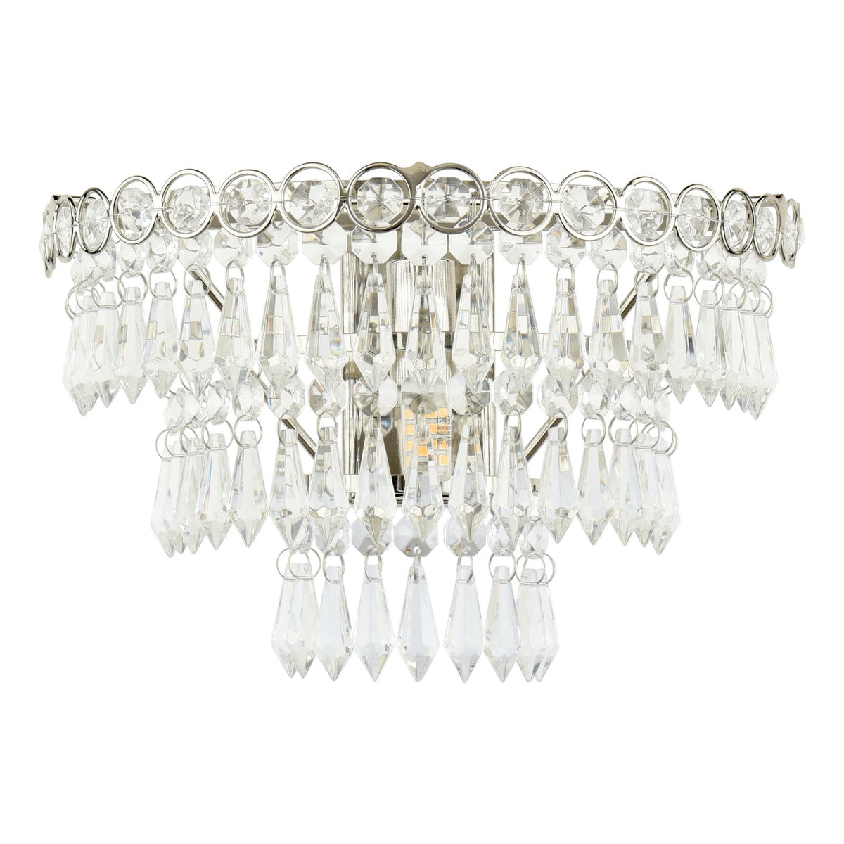 Laura Ashley Enid Wall Light Faceted Glass and Polished Nickel