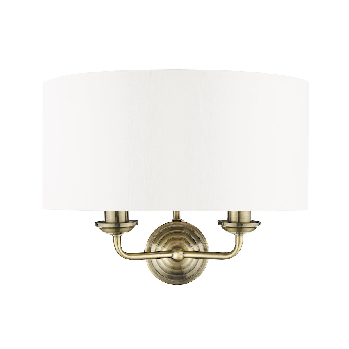 Laura Ashley Sorrento 2 Light Wall Light Antique Brass With Ivory Shade
