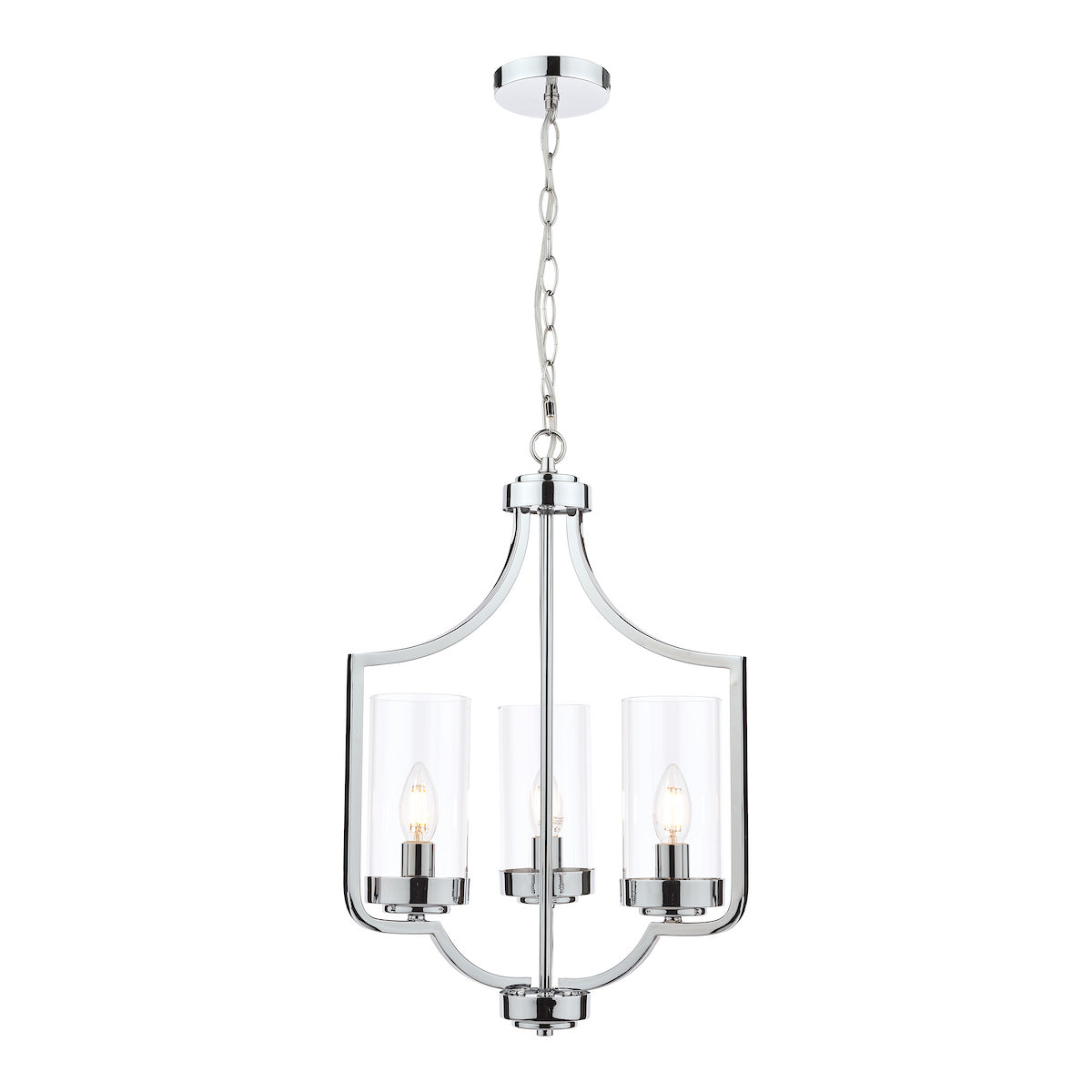 Laura Ashley Joseph 3lt Chandelier Polished Chrome Glass