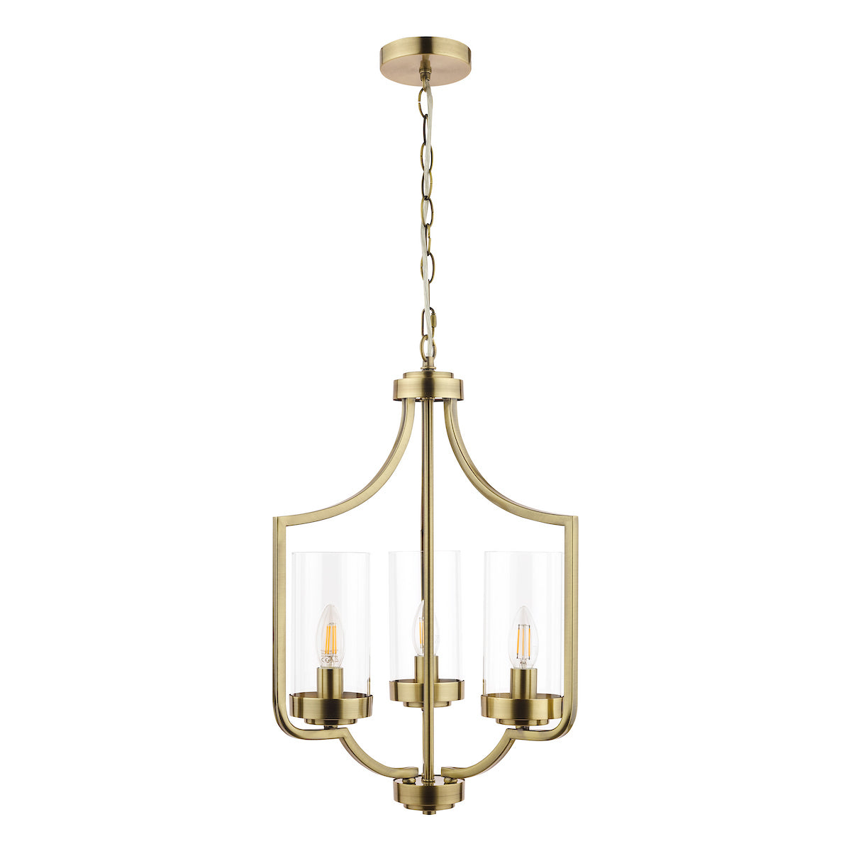 Laura Ashley Joseph 3lt Chandelier Antique Brass Glass